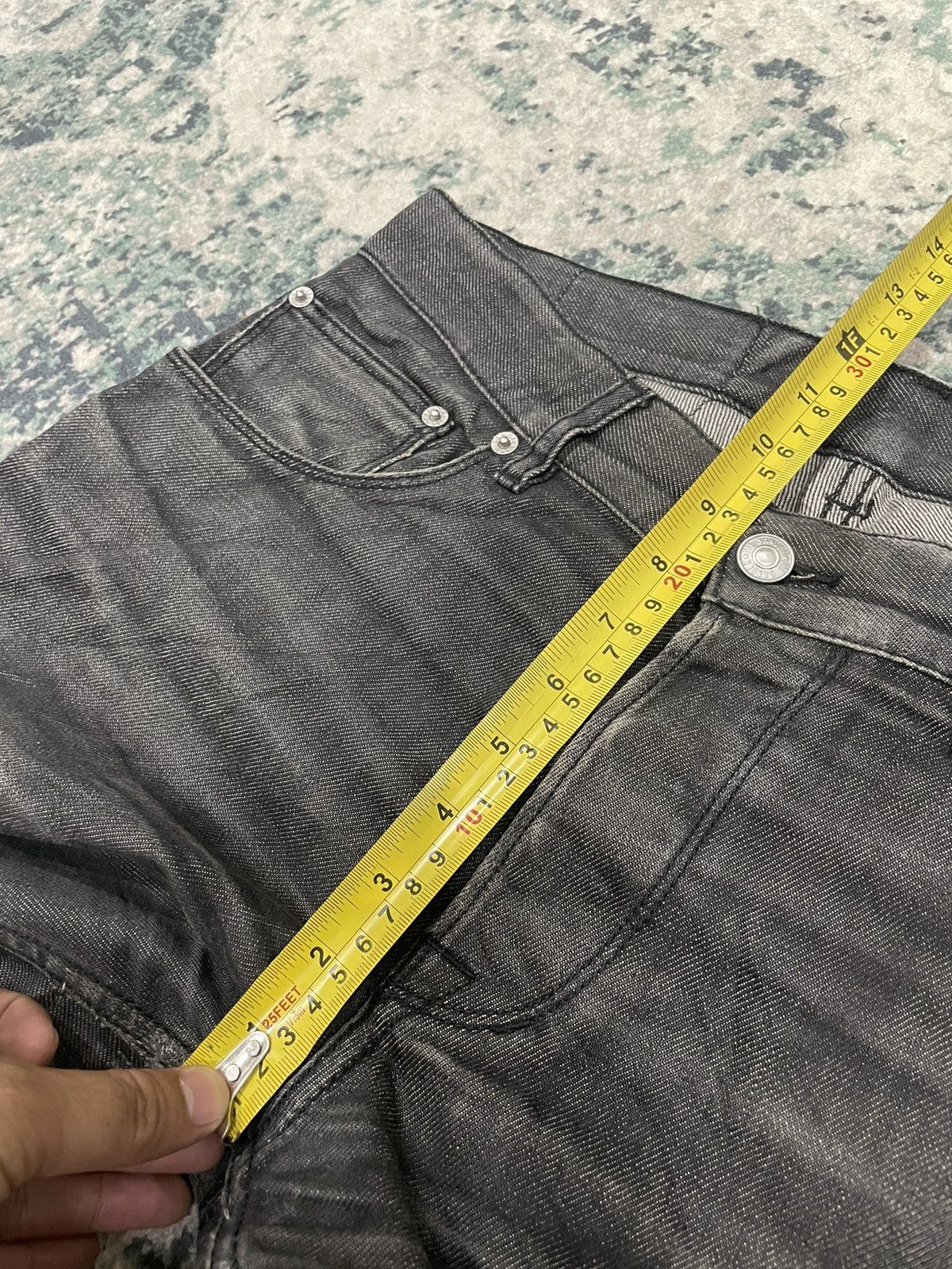 Jil Sander Jil Sander By Raf Simon Waxed Style Distressed Denim Size US 32 / EU 48 - 24 Thumbnail