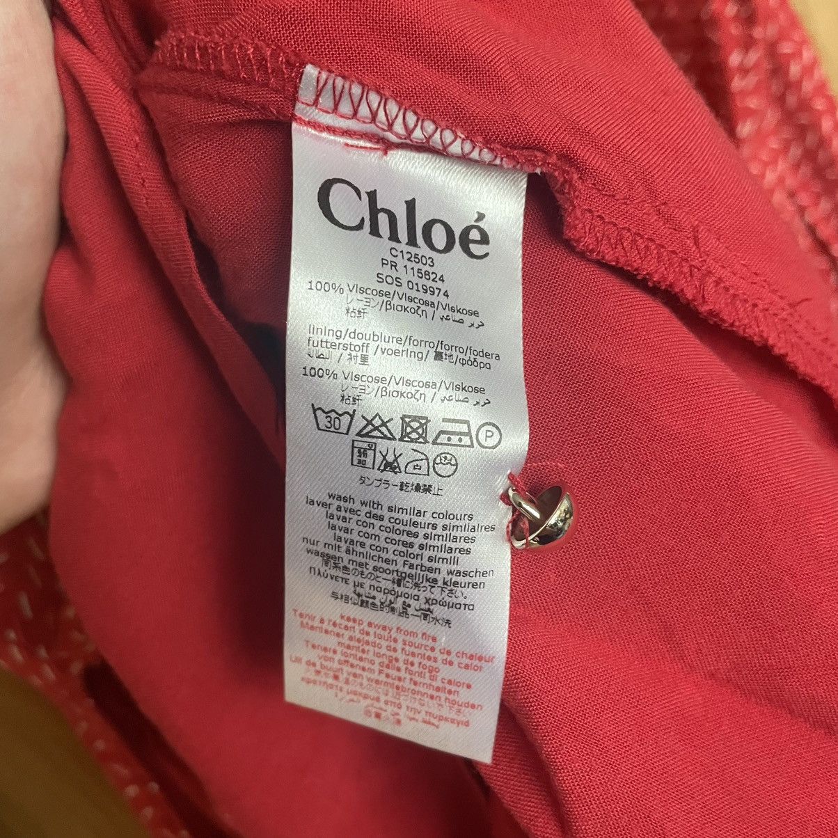 Chloe Chloé Red Mini Dress Size L / US 10 / IT 46 - 9 Thumbnail