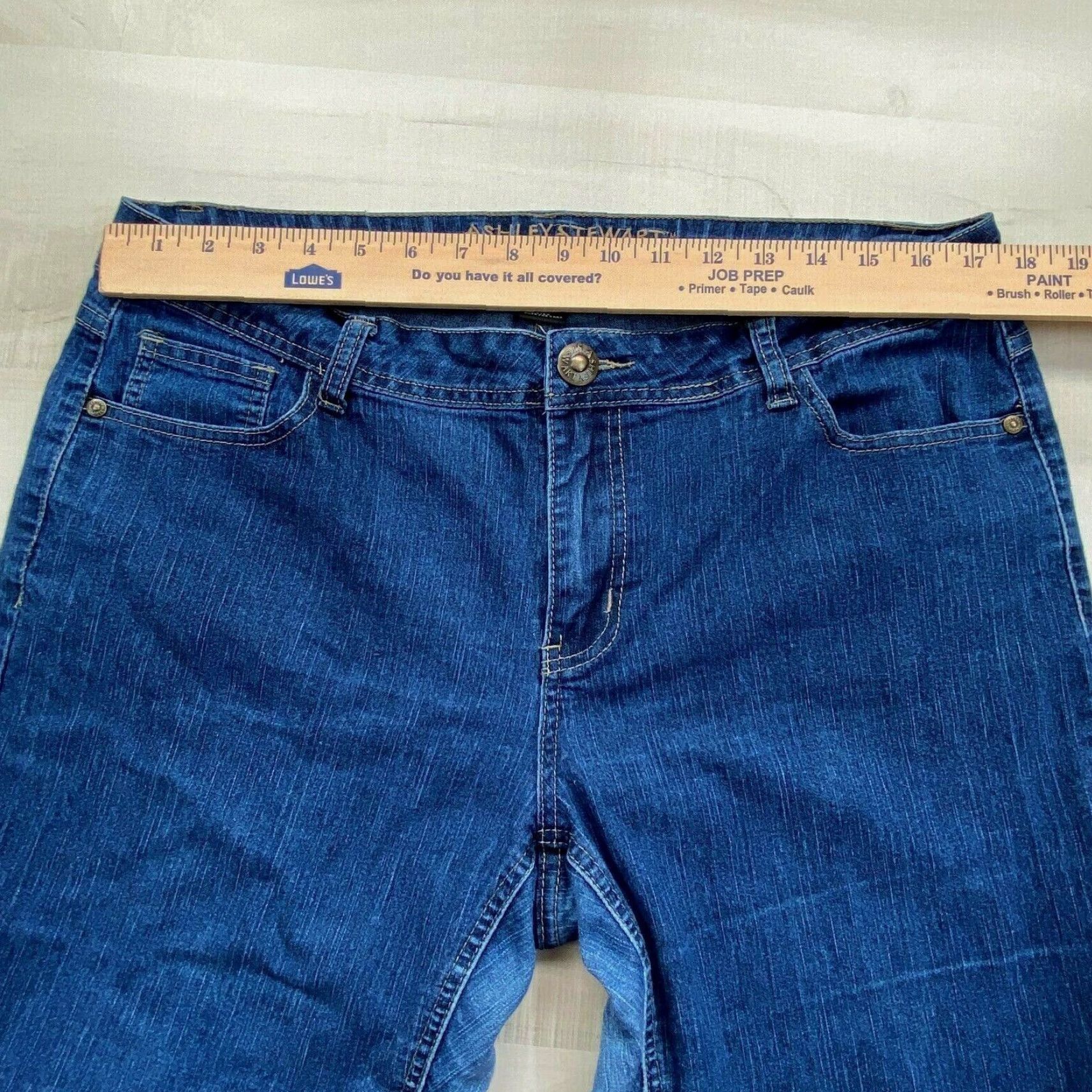 Vintage Ashley Stewart Womens Plus Size 16W Blue Denim Mid Rise Straight Jeans Size 38" / US 16 / IT 52 - 6 Thumbnail