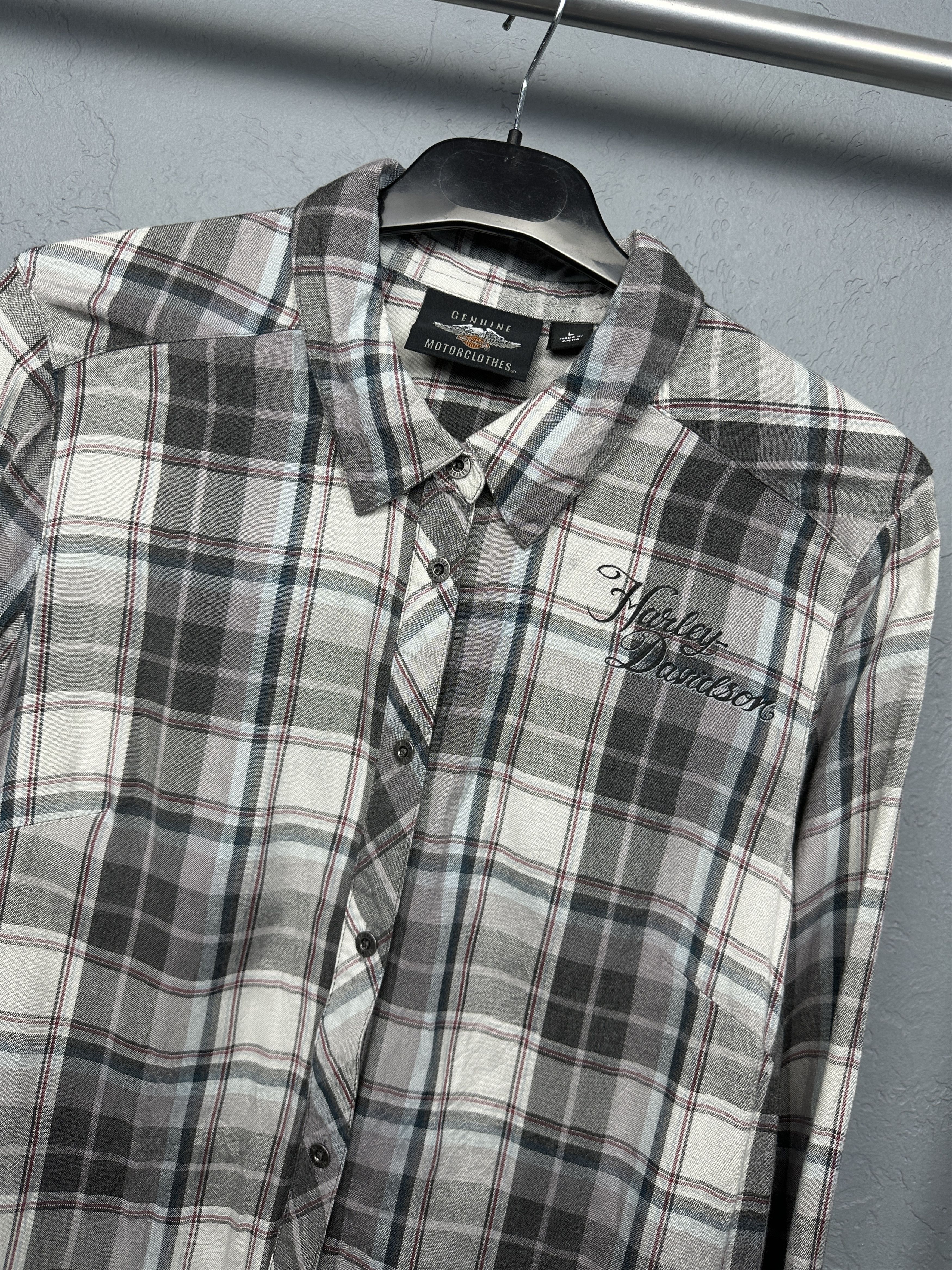 Harley Davidson Harley Davidson Womens Plaid Shirt Size L / US 10 / IT 46 - 2 Thumbnail