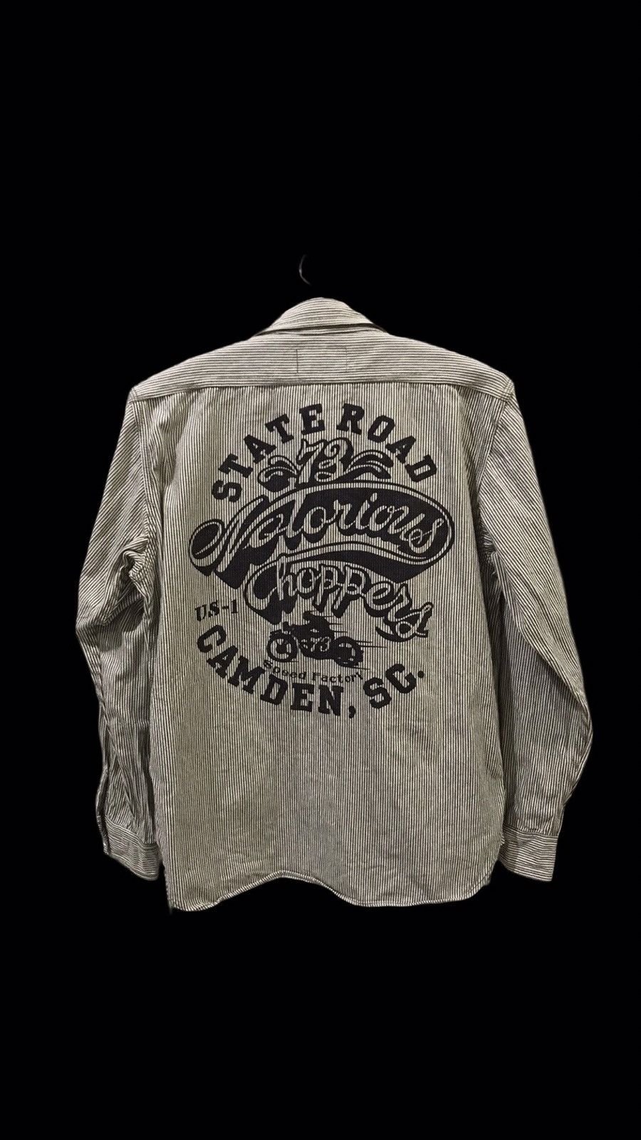 MWS Japan Biker Spell Out Logo Hickory Shirt