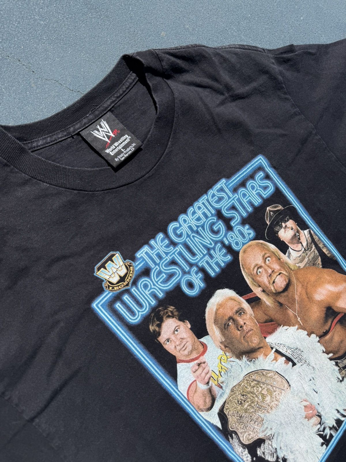 WWE Vintage 2002 WWF Greatest Wrestling Stars Of The 80s Tshirt. Size US L / EU 52-54 / 3 - 3 Thumbnail