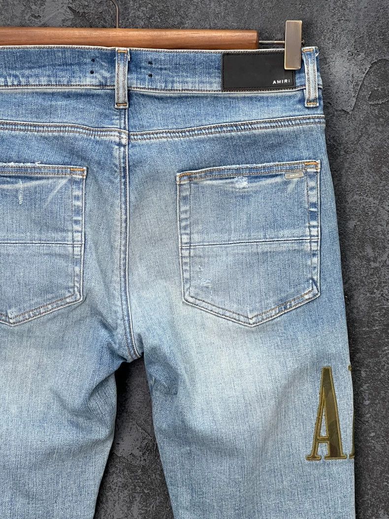 Amiri AMIRI Distressed Logo Embroidered Jeans-2506 Size US 30 / EU 46 - 6 Thumbnail