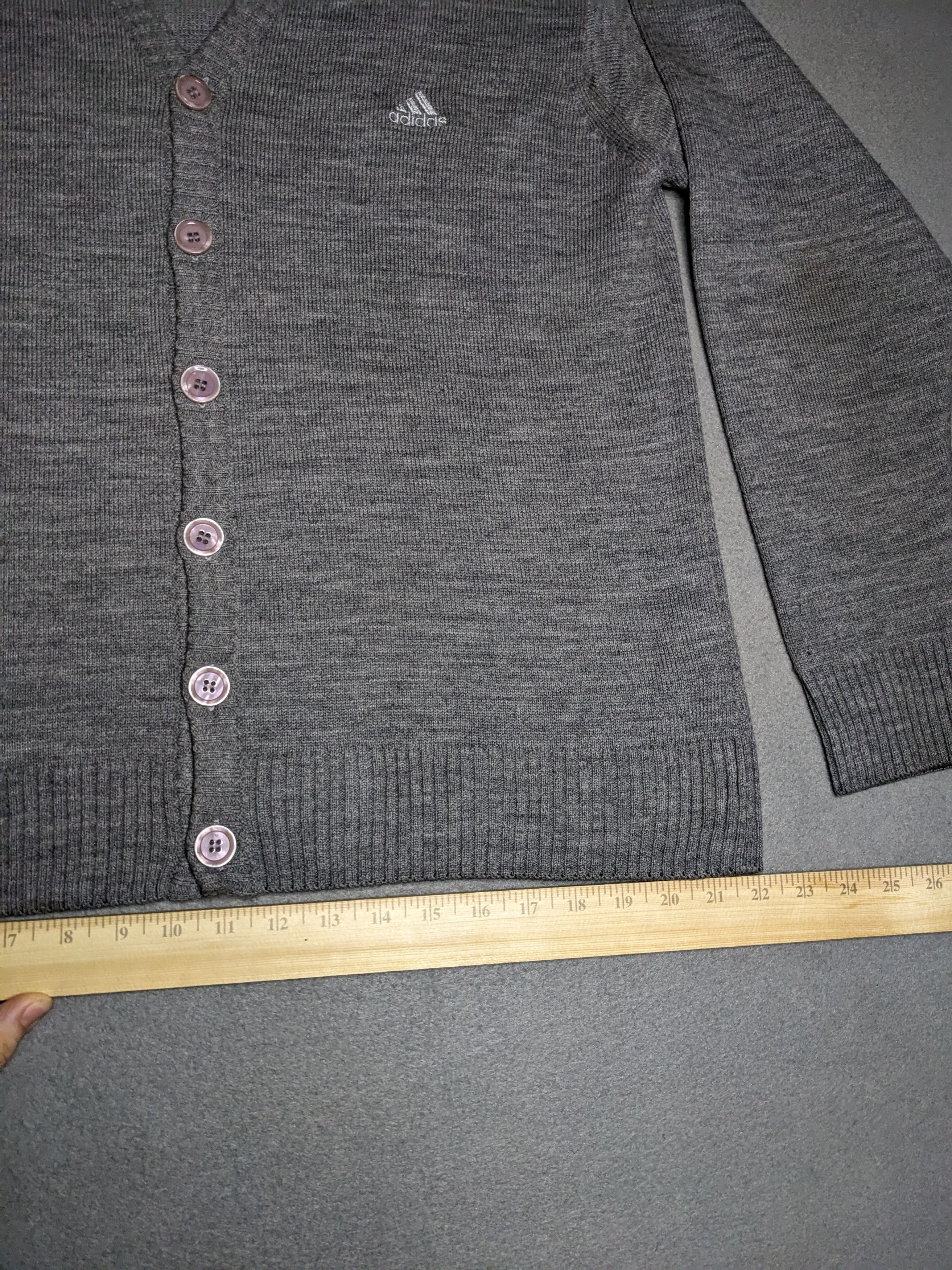 Adidas VTG Adidas Cardigan Knit Sweater Mens Large Wool Acrylic Y2K Size US L / EU 52-54 / 3 - 9 Thumbnail