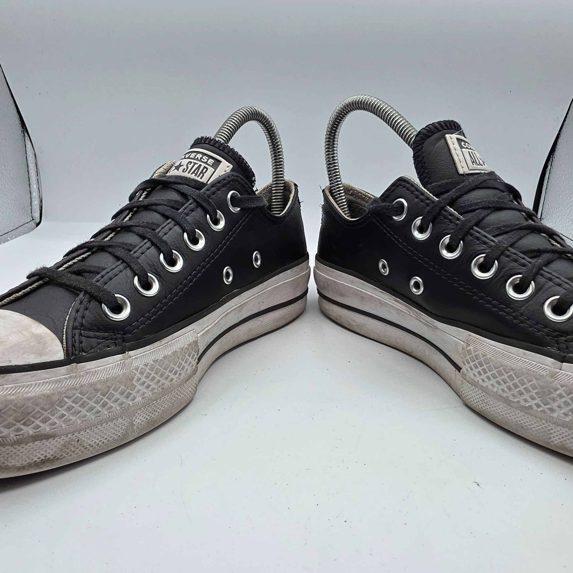 Converse Converse All Star Women’s Size 5.5 Black Leather Low Top Sne Size US 5.5 / IT 35.5 - 3 Thumbnail