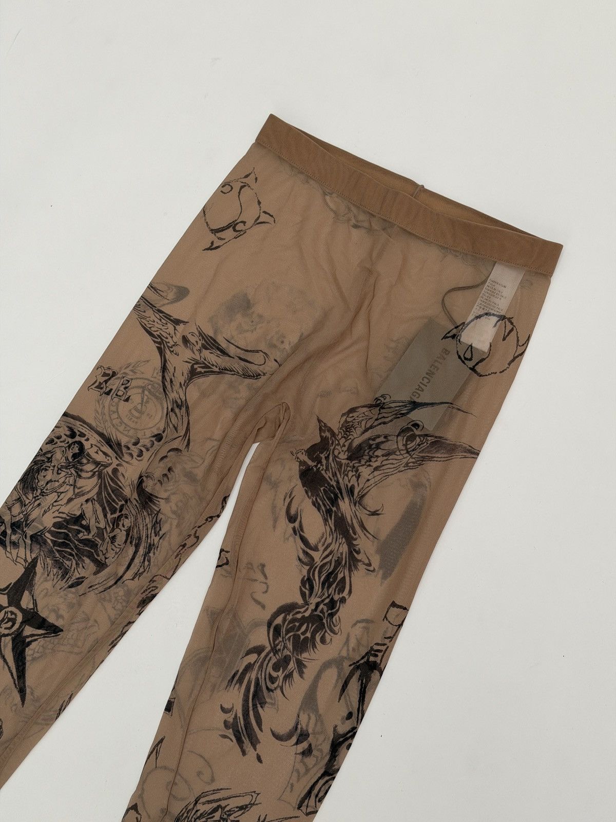 Balenciaga Balenciaga Mesh Tattoo Leggings Pants Beige Size 26" / US 2 / IT 38 - 3 Thumbnail