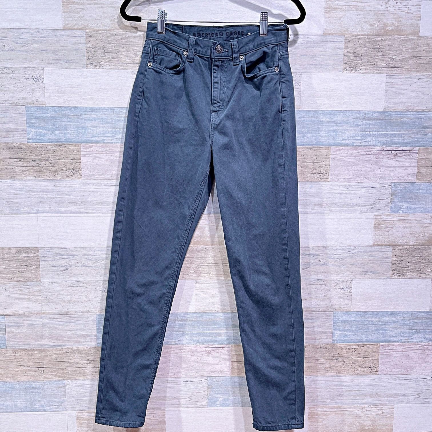 American Eagle Outfitters AMERICAN EAGLE Mom Jeans Slate Blue High Rise Womens 00R Size 24" / US 00 / IT 34 - 1 Thumbnail