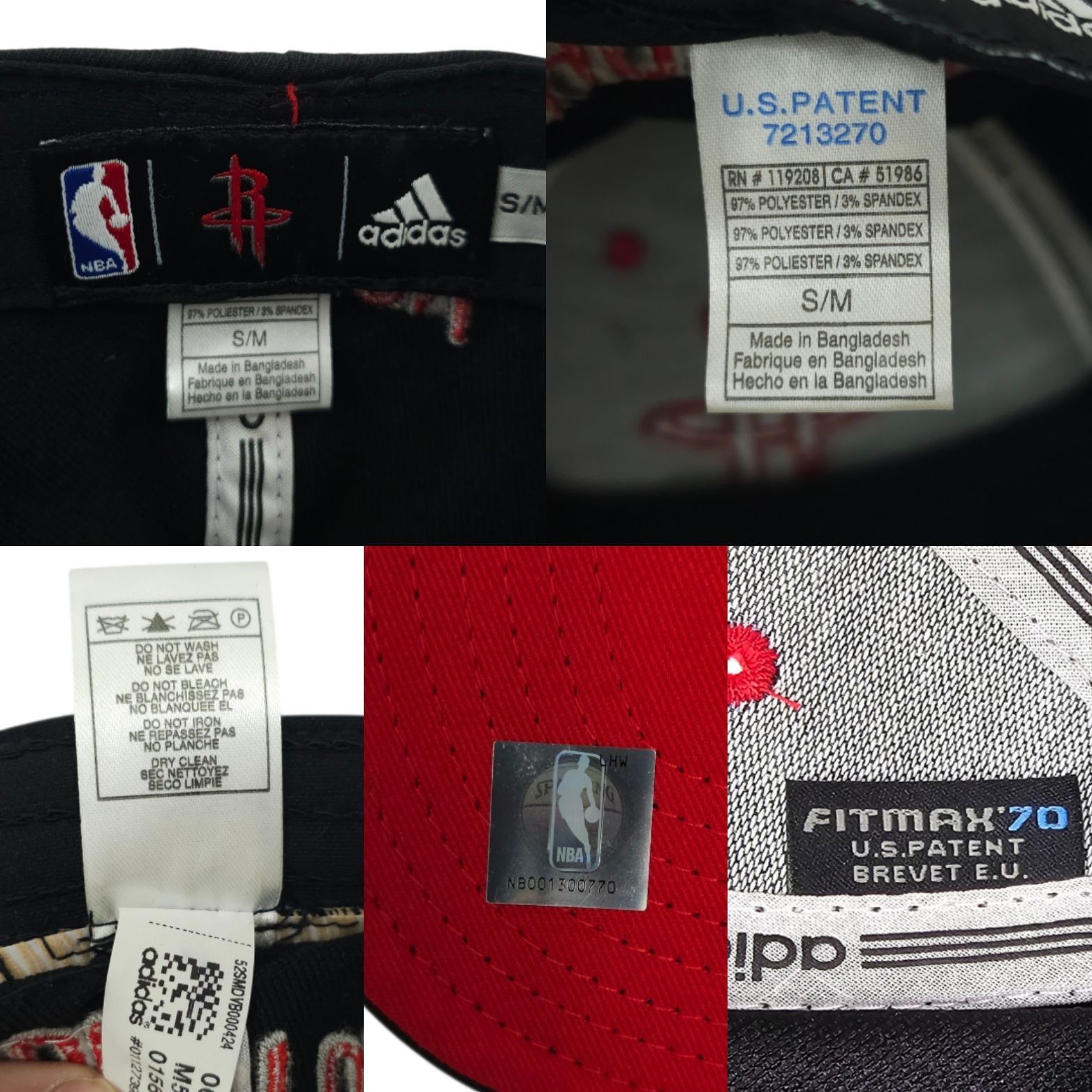 Adidas Adidas Houston Rockets Drip Logo Hat S/M Cap Black Red NBA Size ONE SIZE - 8 Thumbnail