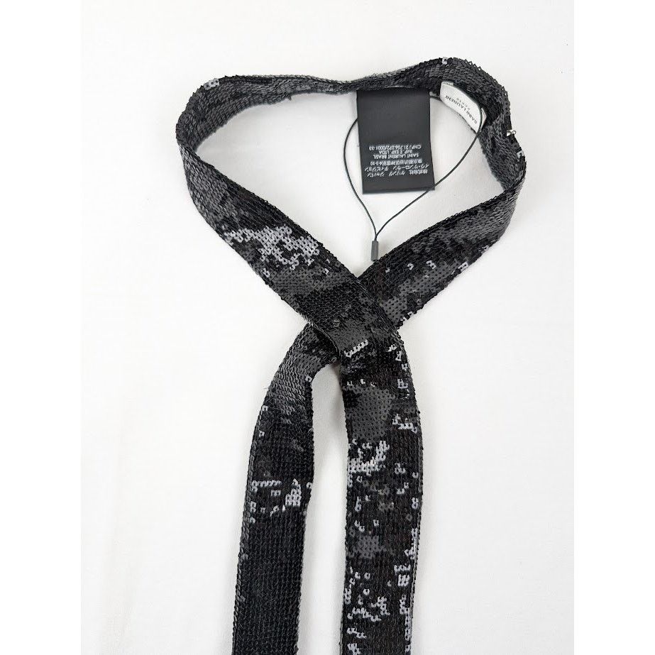 Saint Laurent Paris o1rshd1 Size: OS / Square Sequence Lavalliere Scarf in Black Size ONE SIZE - 3 Thumbnail