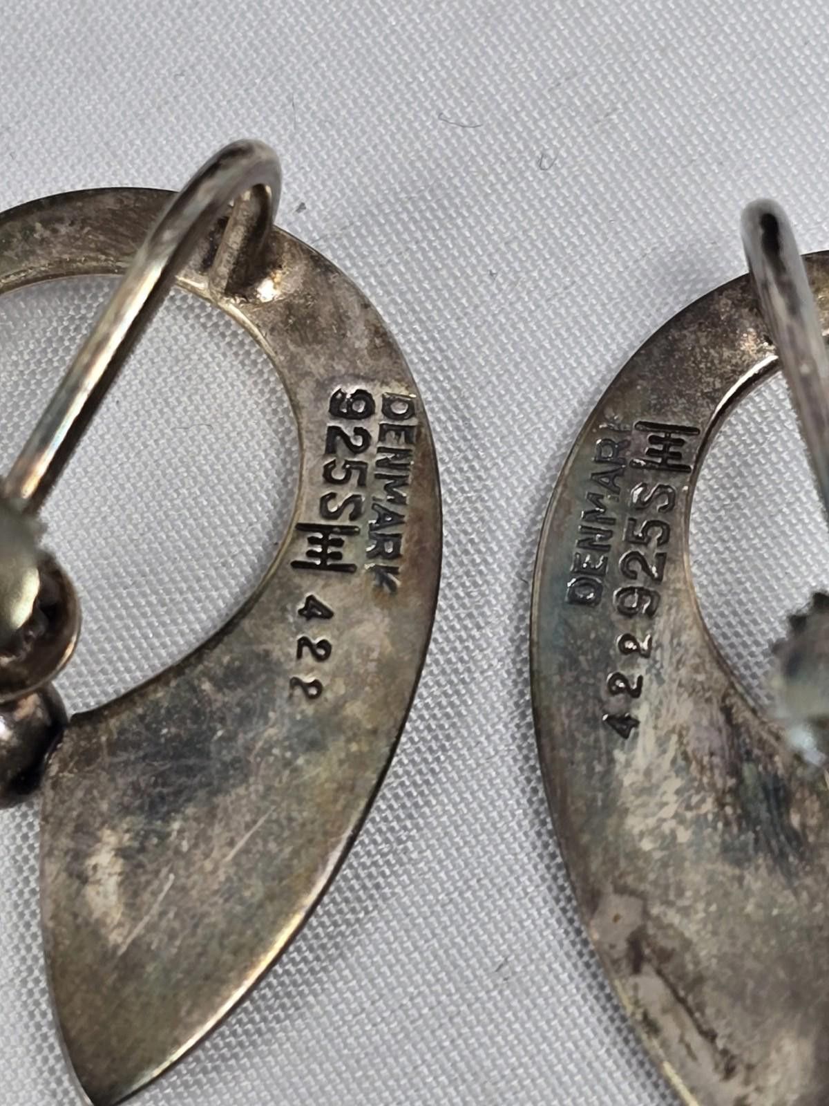 Other Vintage Hans Hansen Denmark Silver Modernist Earrings Size ONE SIZE - 3 Thumbnail