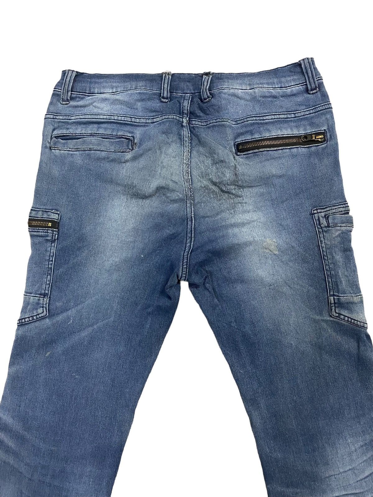 If Six Was Nine × Le Grande Bleu (L.G.B.) × Schott Vintage Scott Inc Cargo Distress Jeans Size US 34 / EU 50 - 8 Thumbnail