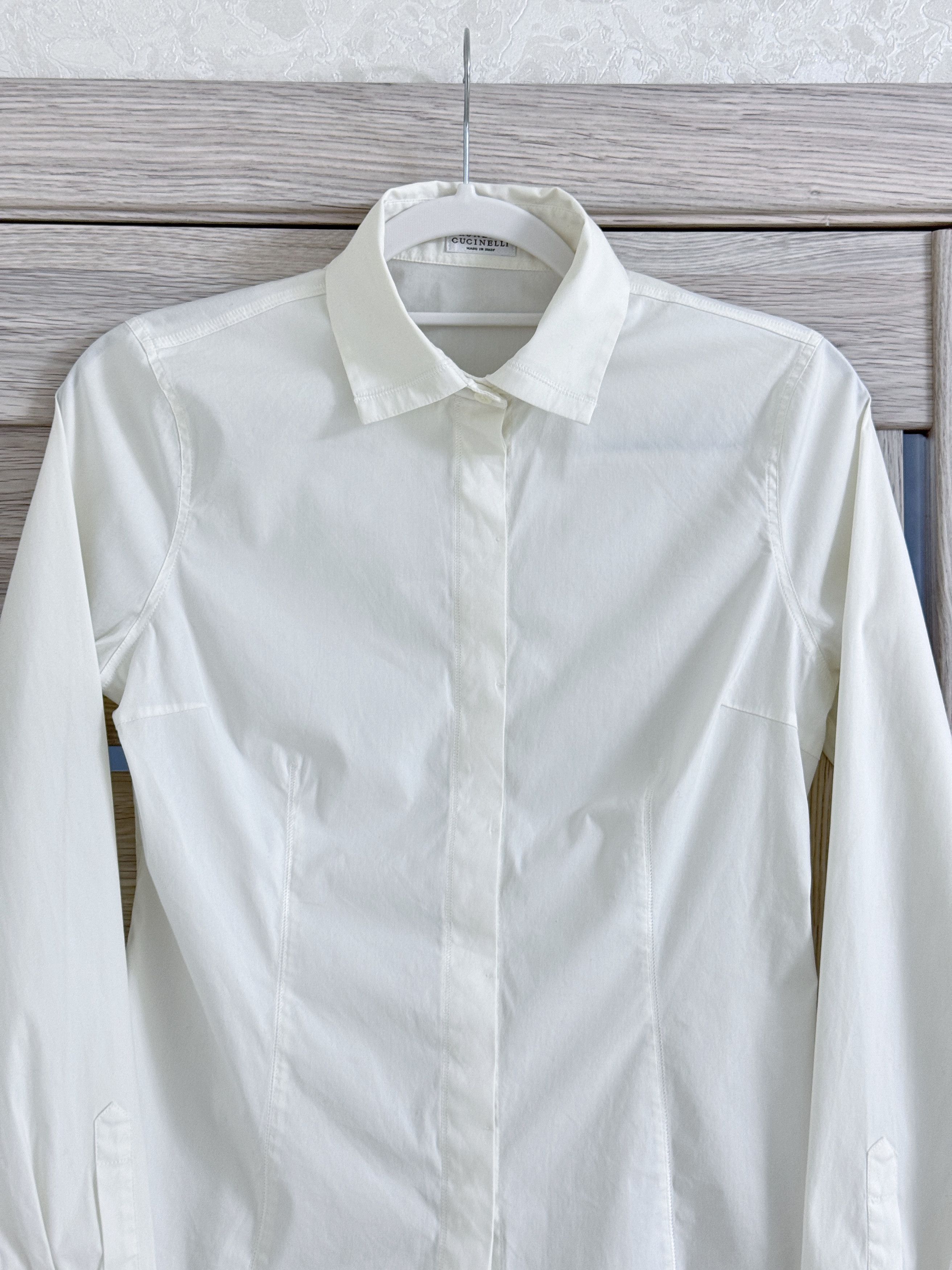 Brunello Cucinelli Brunello Cucinelli Blouse Classic Shirt Cotton & Nylon Women Size S / US 4 / IT 40 - 2 Thumbnail