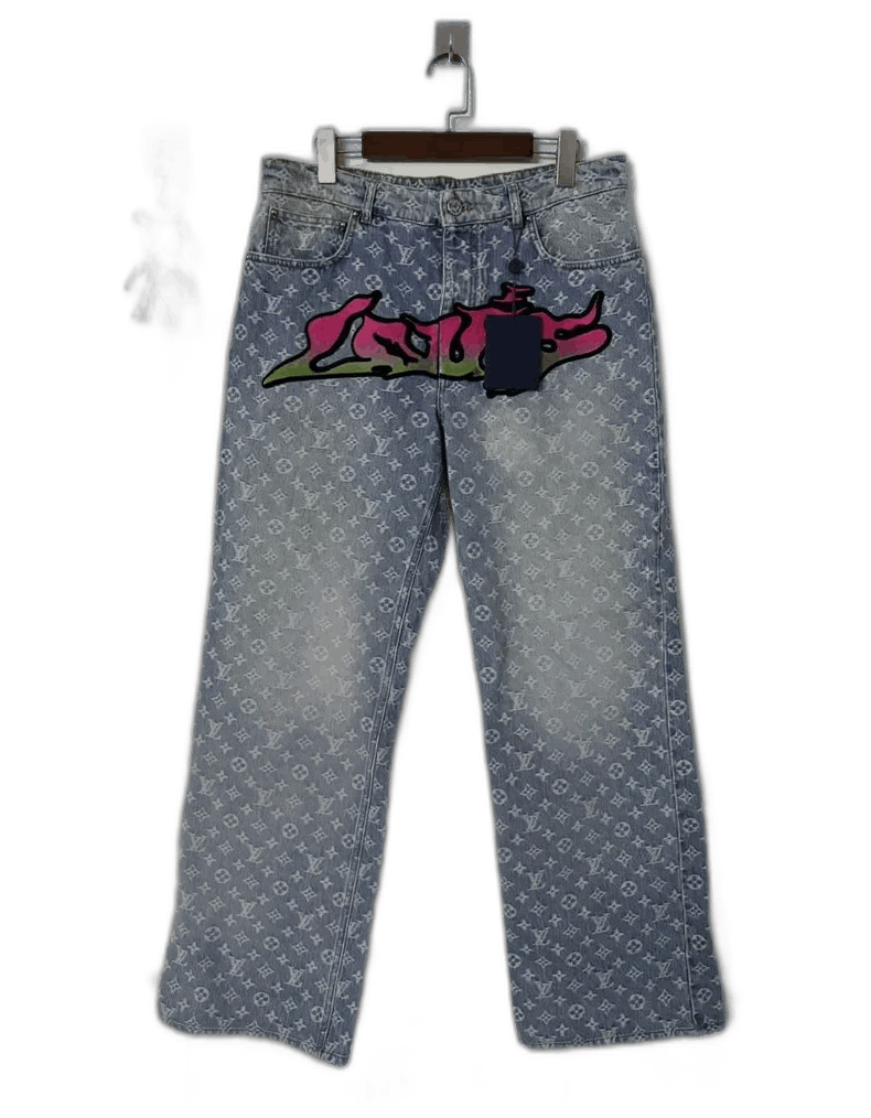 Louis Vuitton Louis Vuitton Graffiti Printed Denim Pants-2507 Size US 32 / EU 48 - 1 Thumbnail