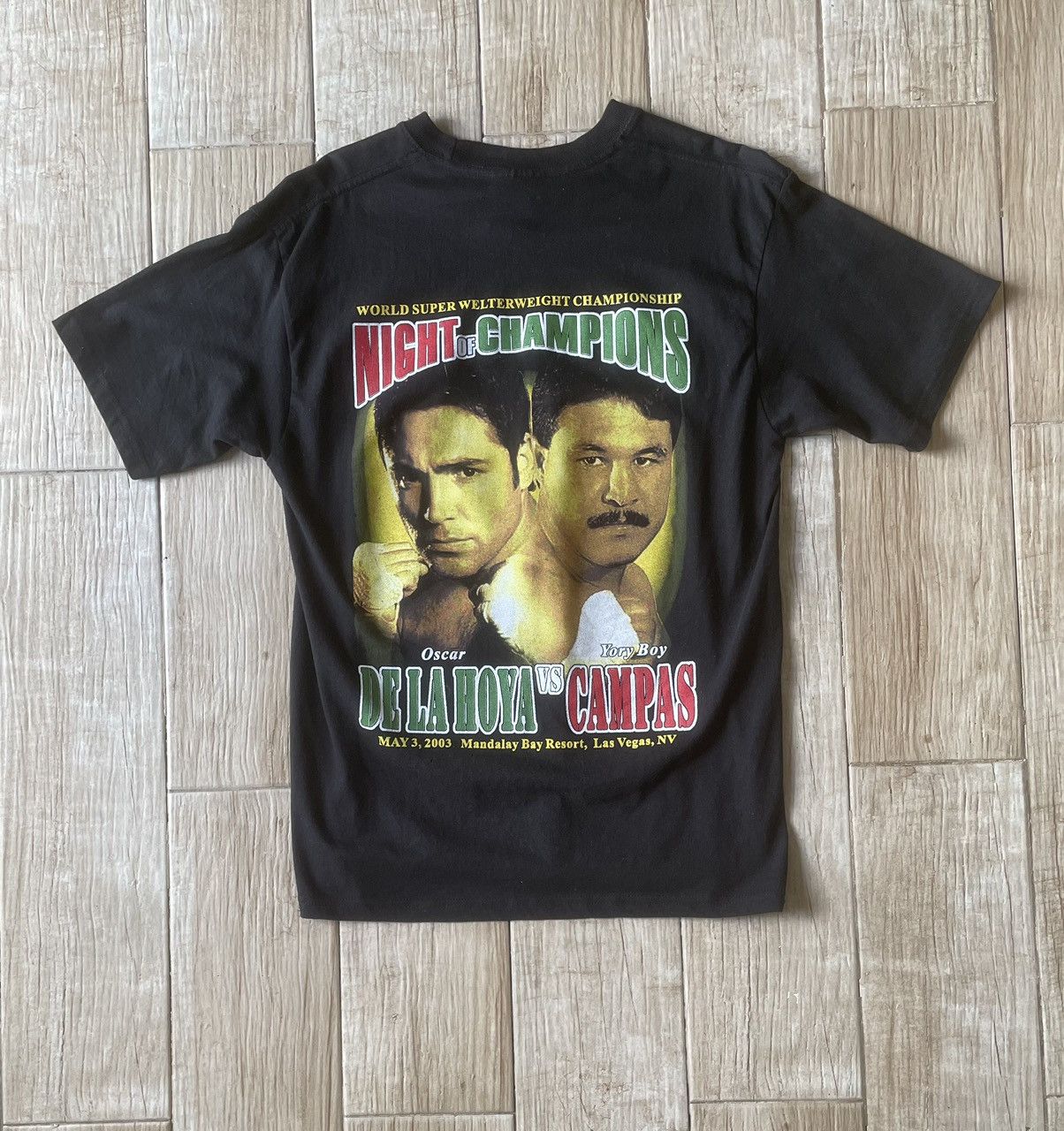 Vintage Oscar De La Hoya Boxing T-Shirt - 2003 Night of Champions Size US L / EU 52-54 / 3 - 2 Thumbnail