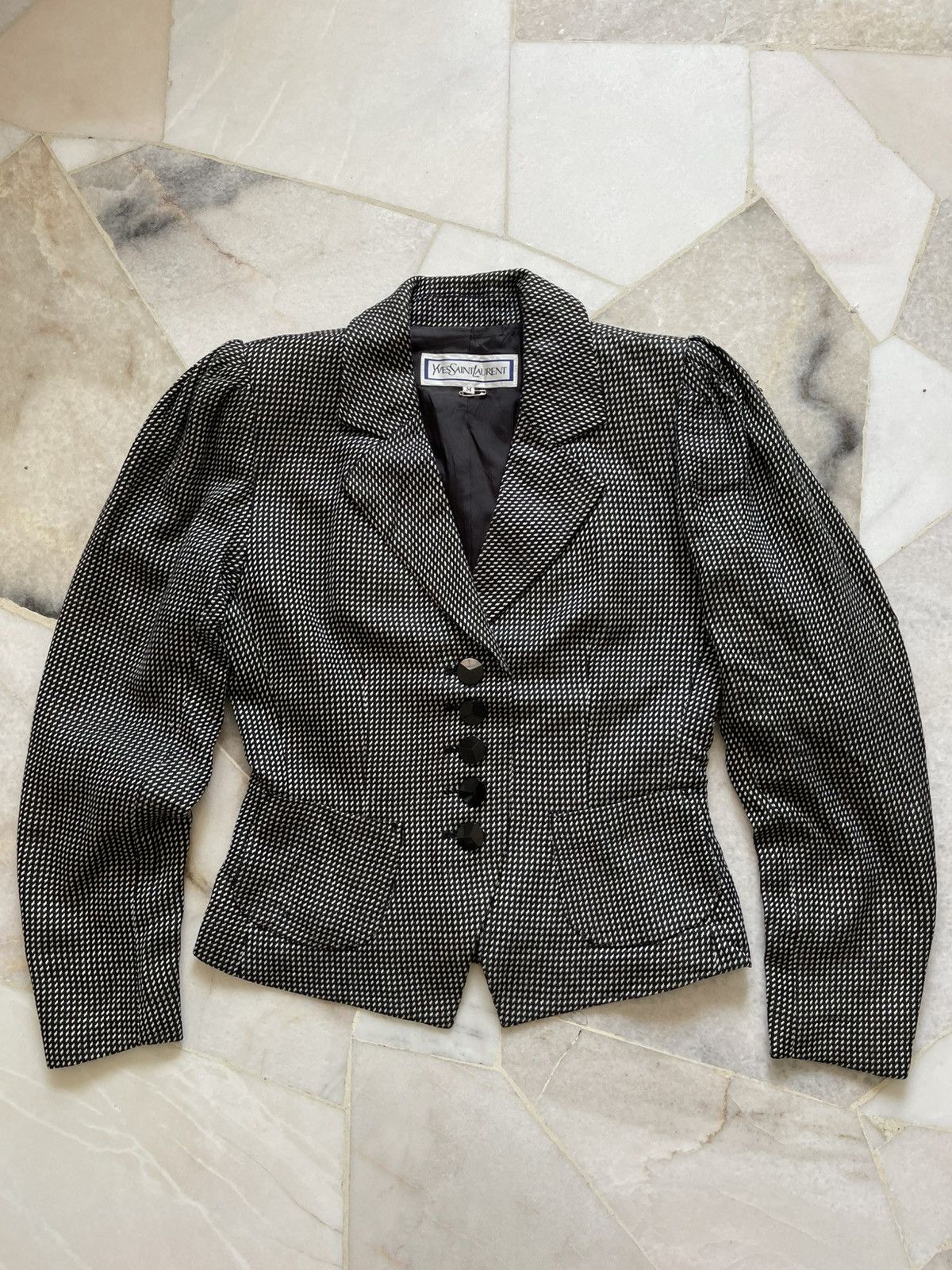 Yves Saint Laurent 90s Yves Saint Laurent Plaid Blazer Jacket Size M / US 6-8 / IT 42-44 - 2 Thumbnail