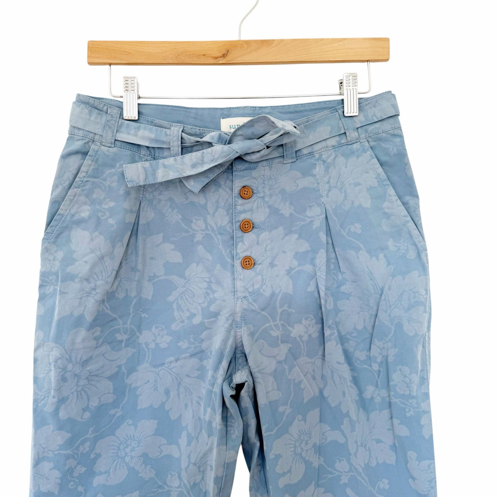 Other Sundance Blue Floral Bastille Easy Pants Tie Waist Sz 2 Size 26" / US 2 / IT 38 - 2 Thumbnail