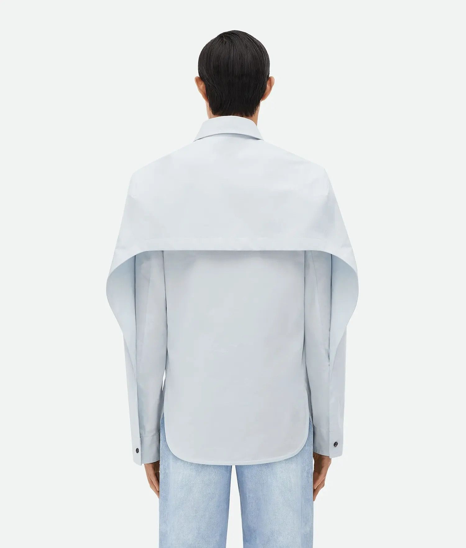 Bottega Veneta o1bcso1str0225 Cotton Shirt With Storm Flap in Light Blue Size US L / EU 52-54 / 3 - 3 Thumbnail