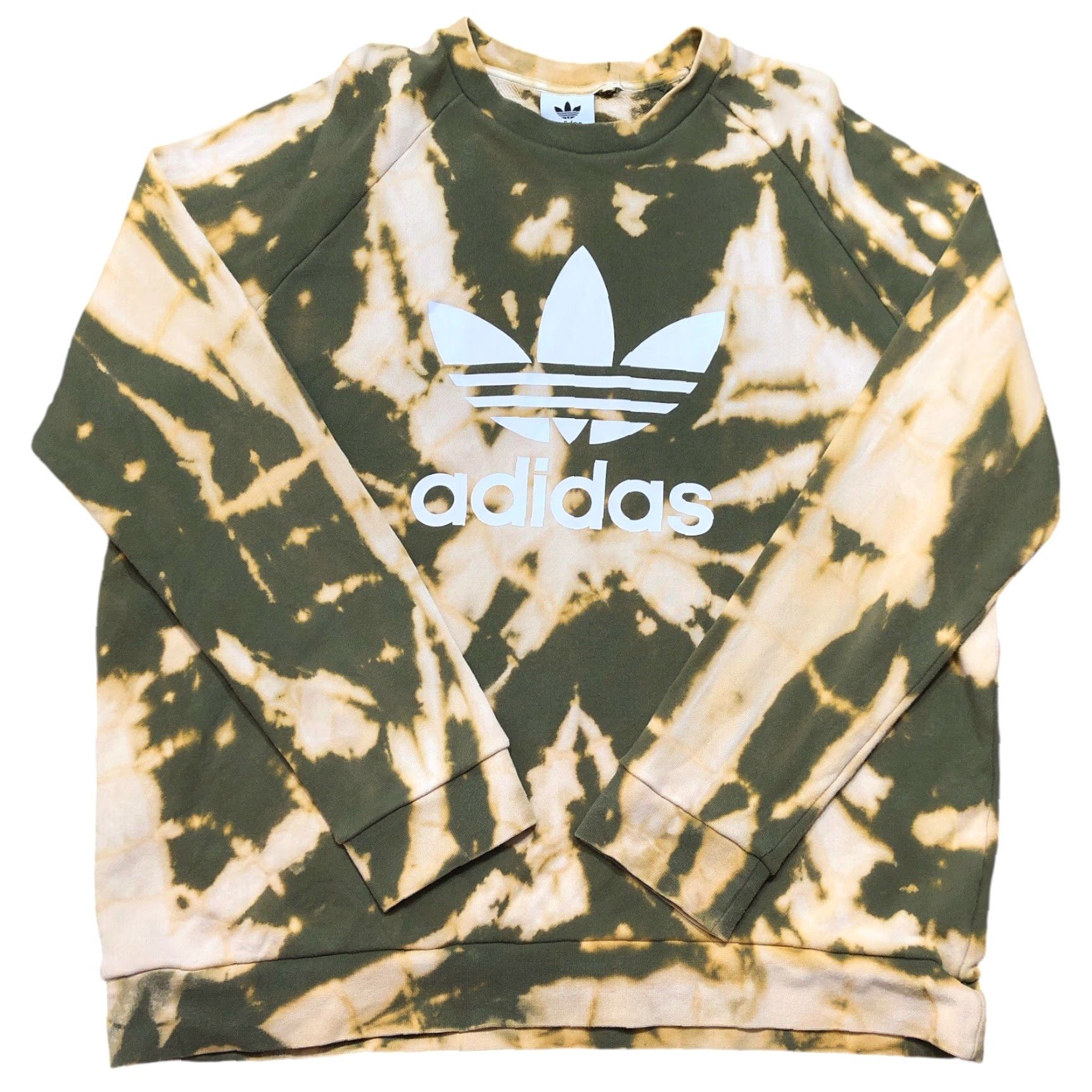 Adidas Adidas Crewneck Mens XL Green Sweatshirt 3 Stripes Tie Dye Acid Wash Colorful 90s Sports Pullover Men Size US XL / EU 56 / 4 - 2 Thumbnail