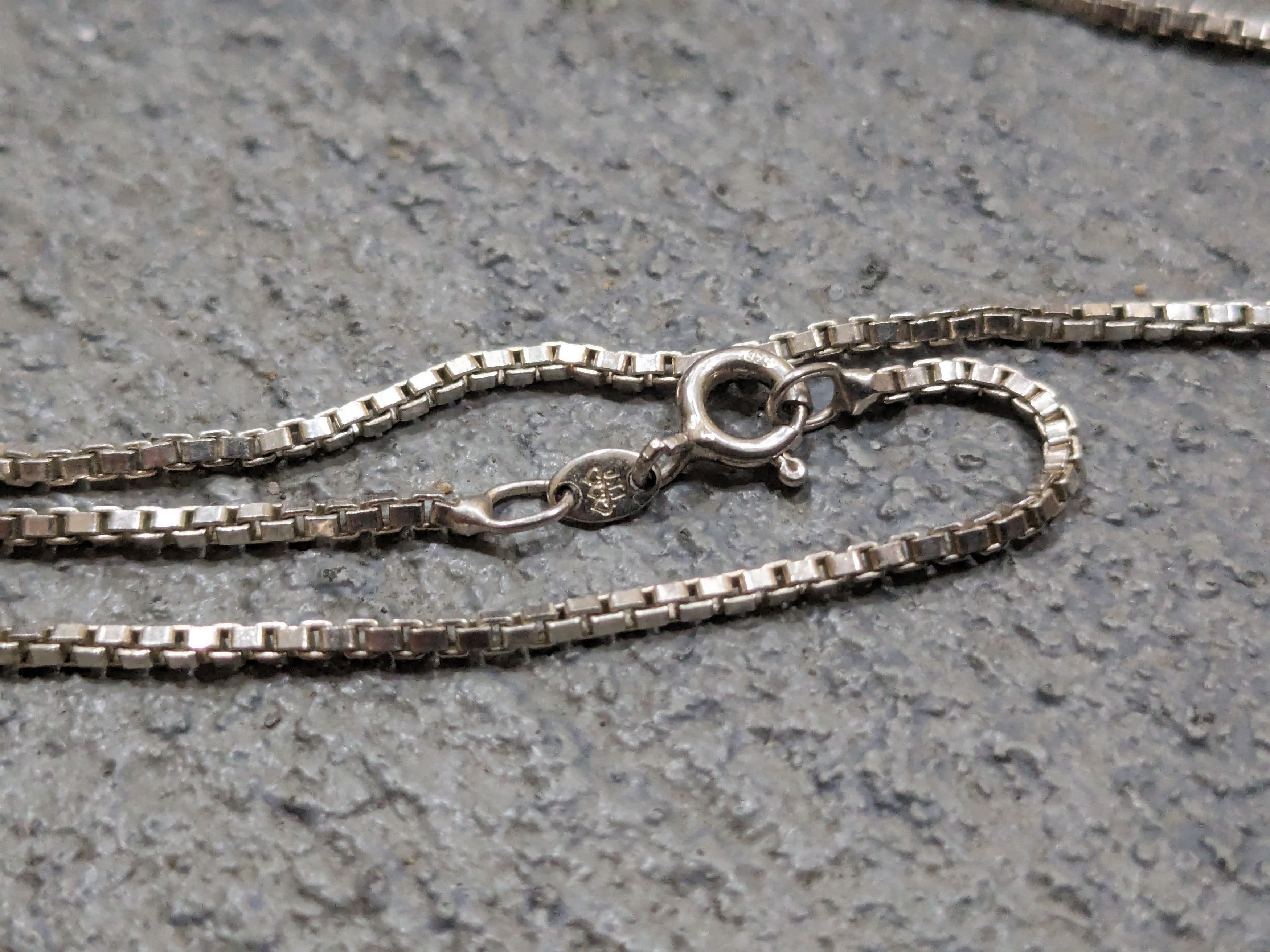 Jewelry Sterling Silver Box Link Necklace Chain 30" Modern Size ONE SIZE - 2 Thumbnail