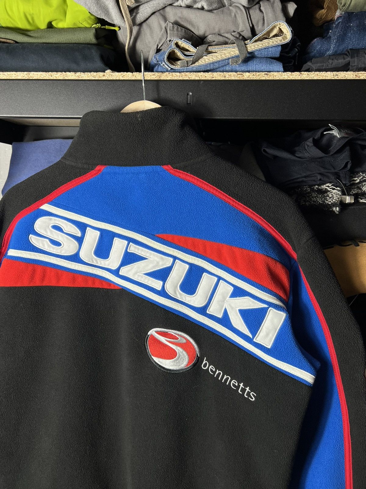 NASCAR Vintage Suzuki Racing Team Fleece Jacket Clinton Enterprises Size US S / EU 44-46 / 1 - 12 Thumbnail