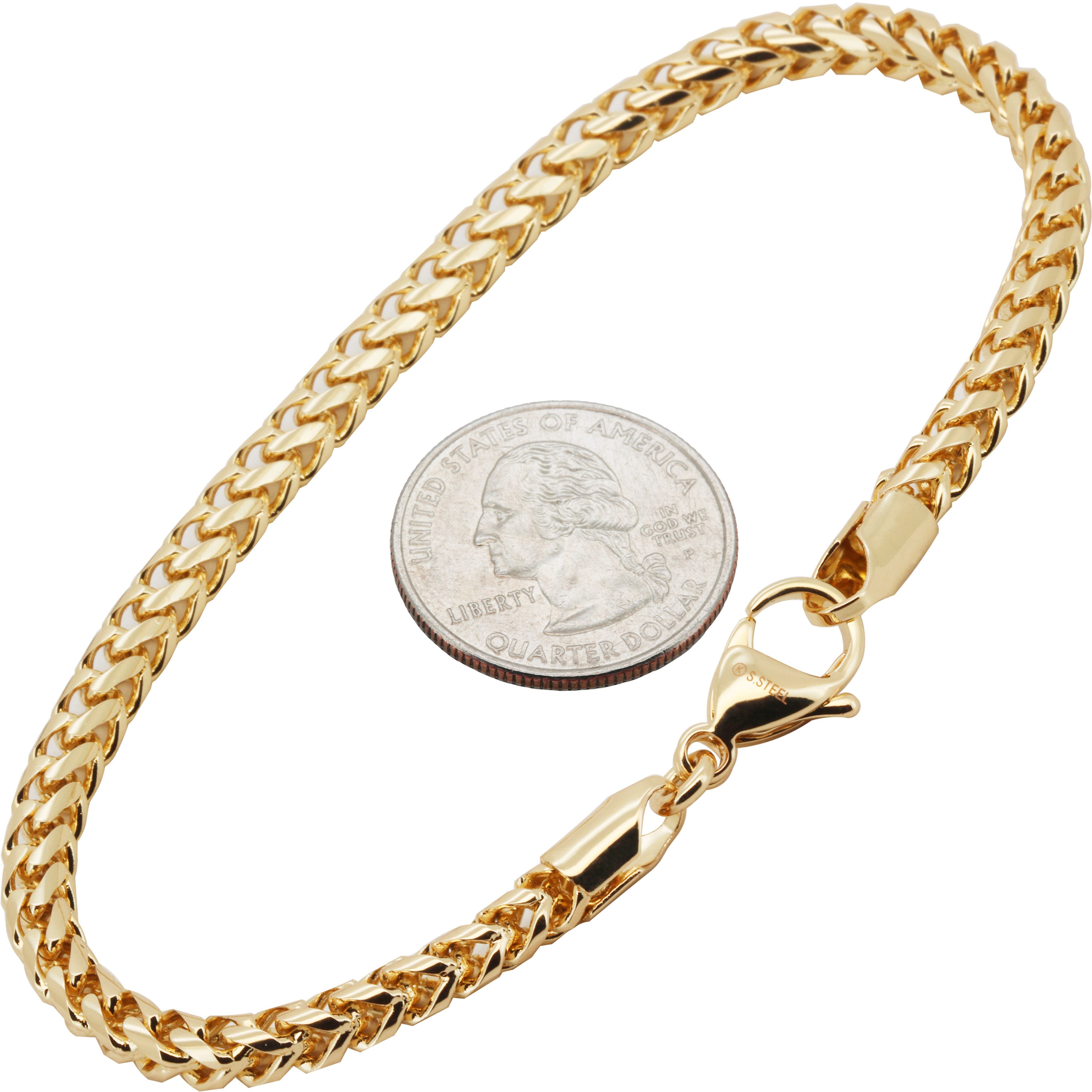 Other 316L SS 14k GP 4mm Franco Bracelet 8.5" Size ONE SIZE - 1 Thumbnail