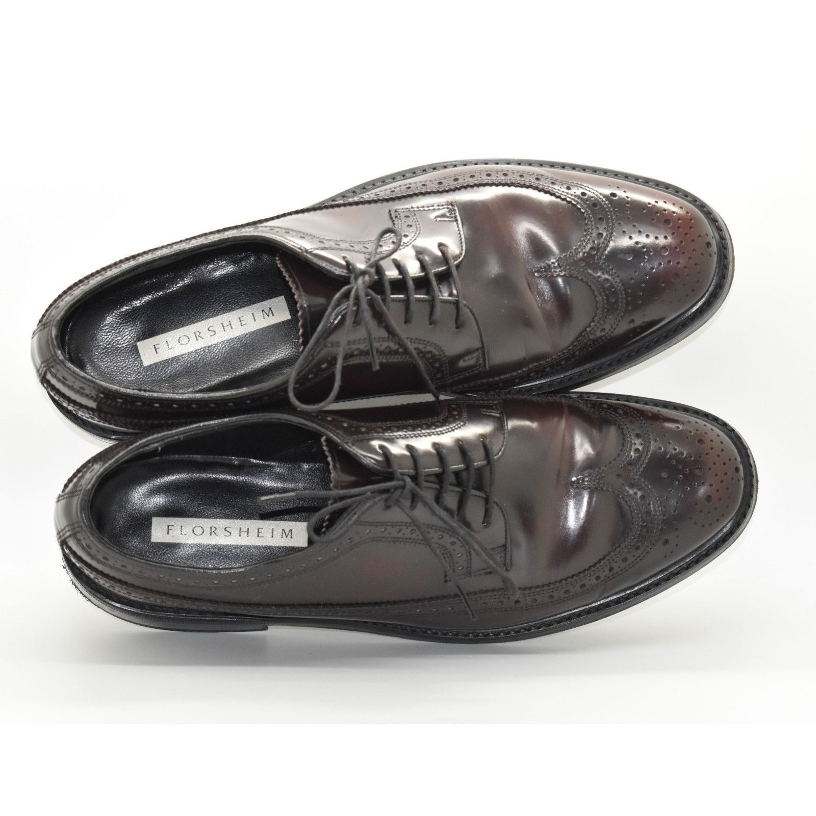 Florsheim FLORSHEIM Burgundy Leather Wingtip Oxfords Shoes Size 8.5 D Size US 8.5 / EU 41-42 - 3 Thumbnail