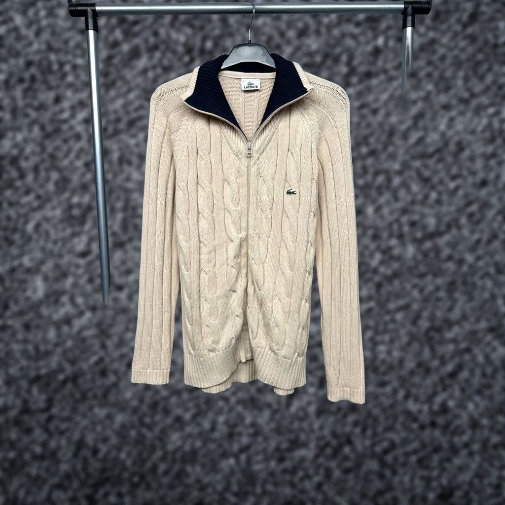 Lacoste Lacoste Vintage Mens Cotton Knit Full Zip Sweater Size M Beige Logo Knit Full Zip Sweater Mens M Beige Lacoste Vintage Cotton Knit Full Zip Sweater Size US M / EU 48-50 / 2 - 1 Thumbnail