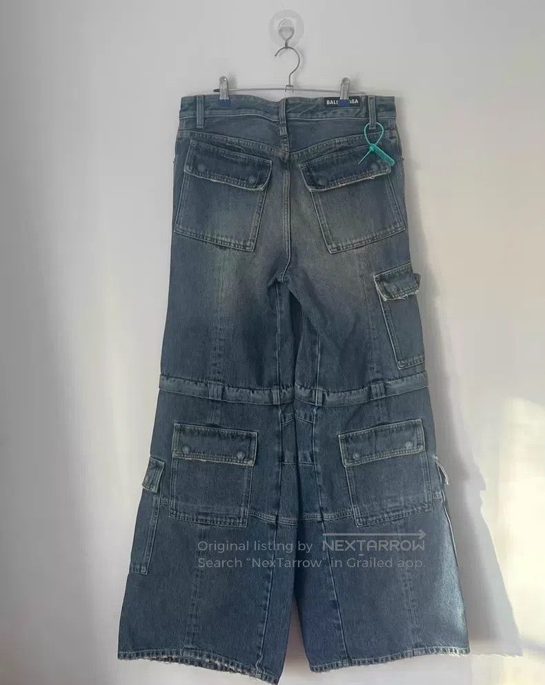 Balenciaga Balenciaga size XS Sun Bleached Light Indigo Denim Bell Bot Size US 27 - 2 Thumbnail