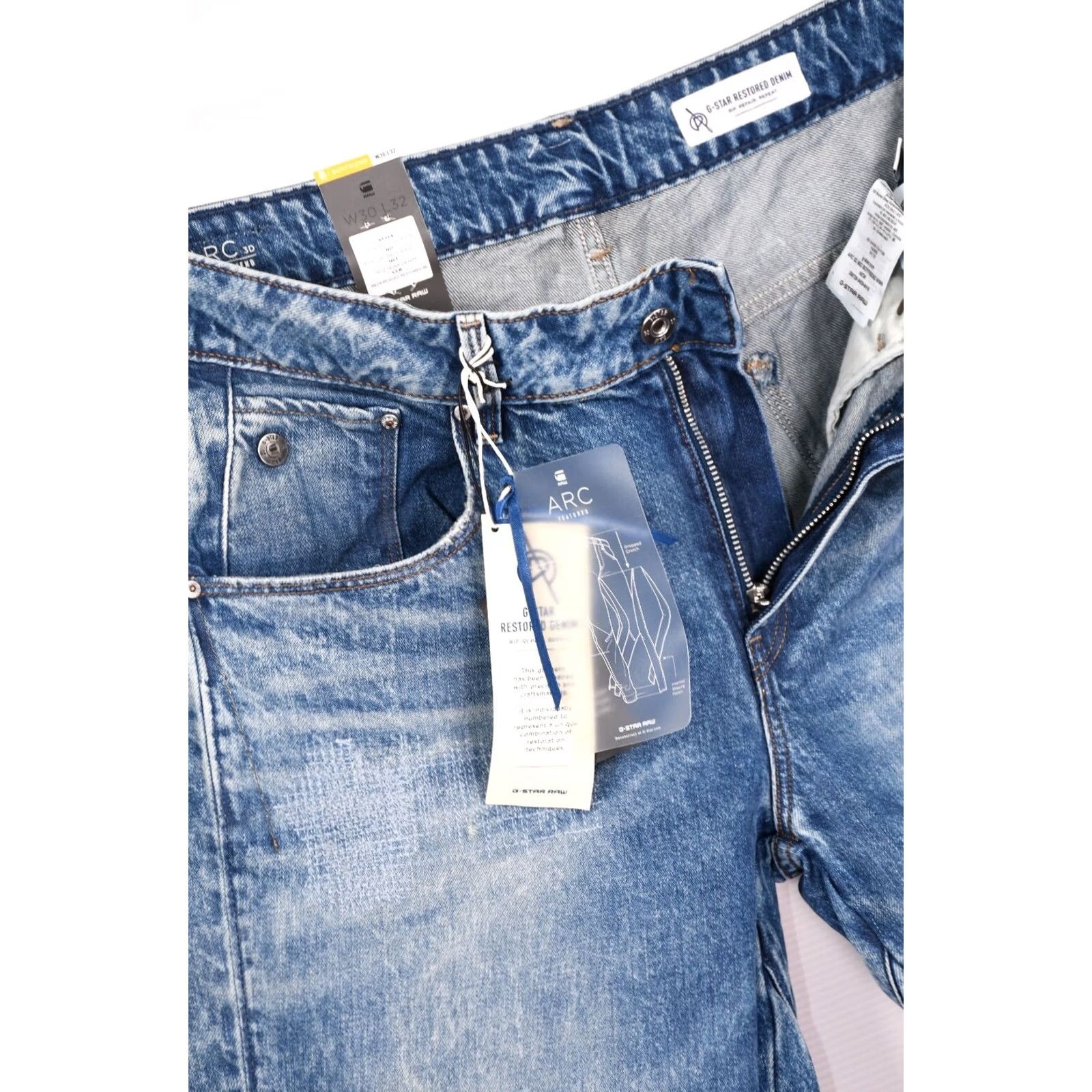 G-Star G-Star Arc 3D Low Boyfriend Jeans Womens W30 L32 Denim Blue 100% Cotton Regular Inseam 32 Size 30" / US 8 / IT 44 - 4 Thumbnail