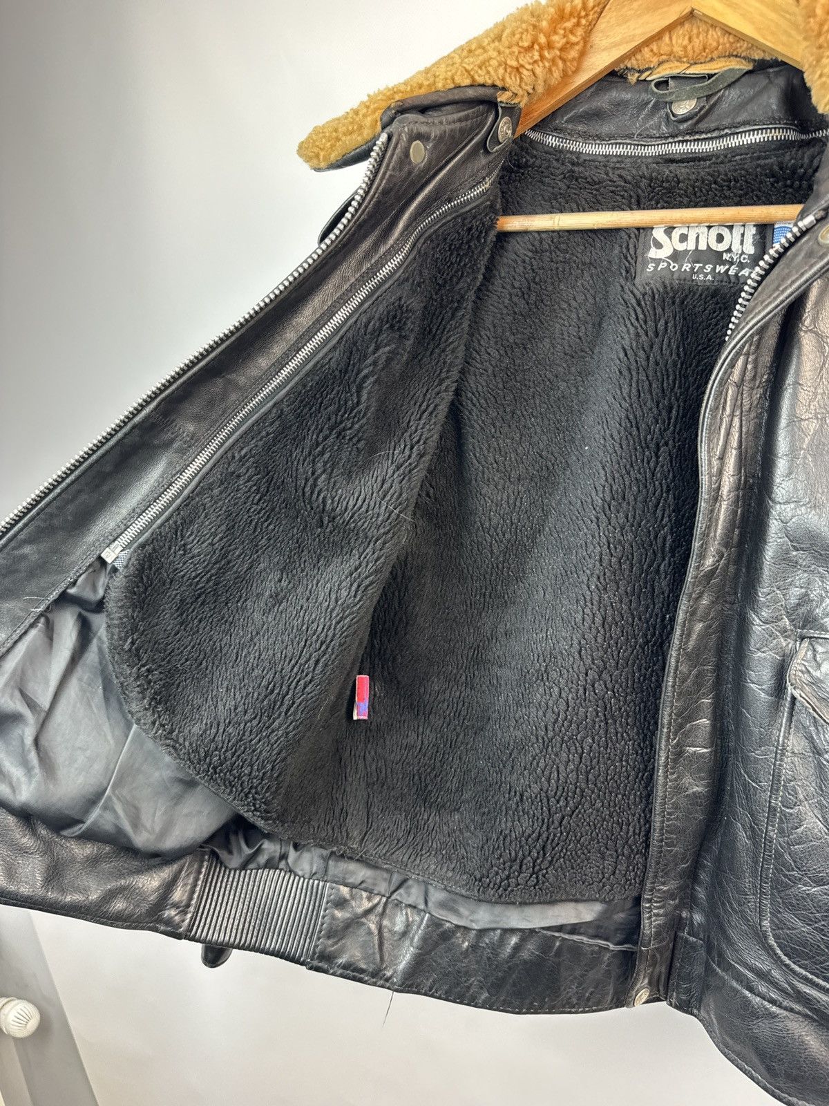 Schott Schott Vintage Leather jacket 80-90s Size US M / EU 48-50 / 2 - 7 Thumbnail