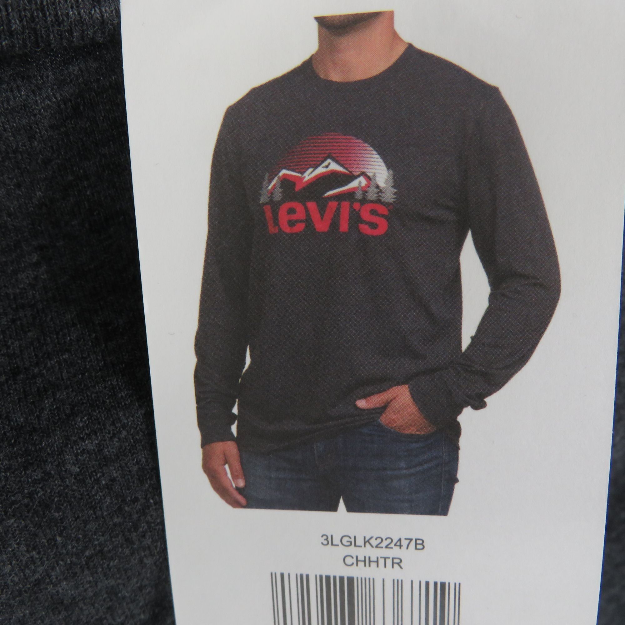 Levi's Levi's Men's Graphic Long Sleeve Tee Shirt Small Heather Gra Size US S / EU 44-46 / 1 - 5 Thumbnail