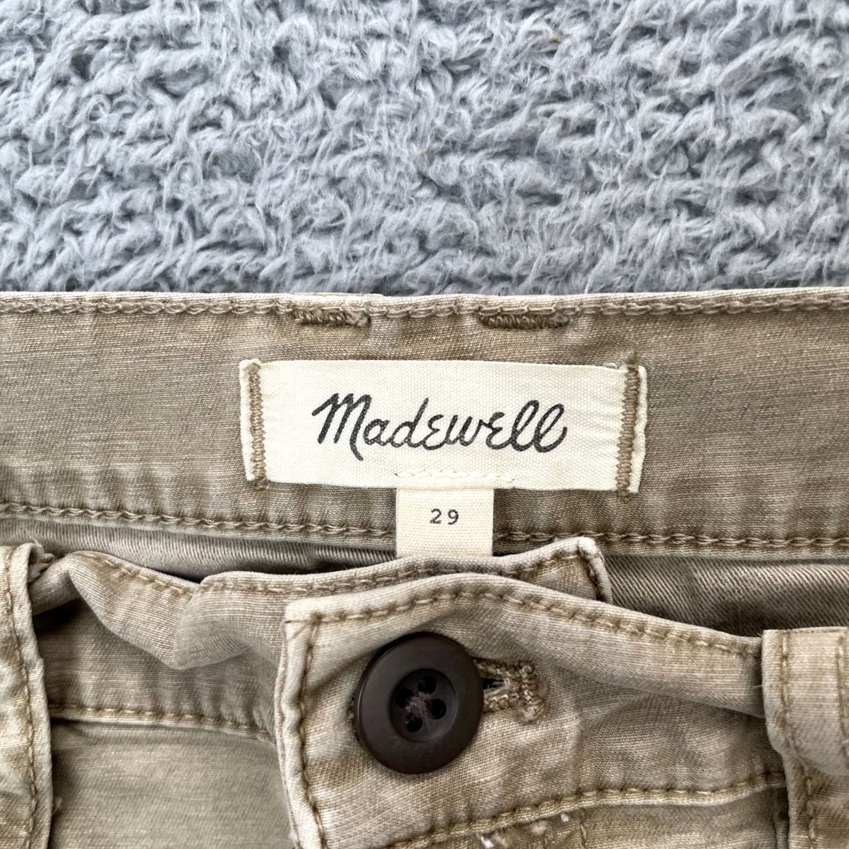 Madewell Madewell Pants Womens Beige Canvas Tapered Leg Stretch Cotton Workwear Casual 29 Size 29" - 3 Thumbnail