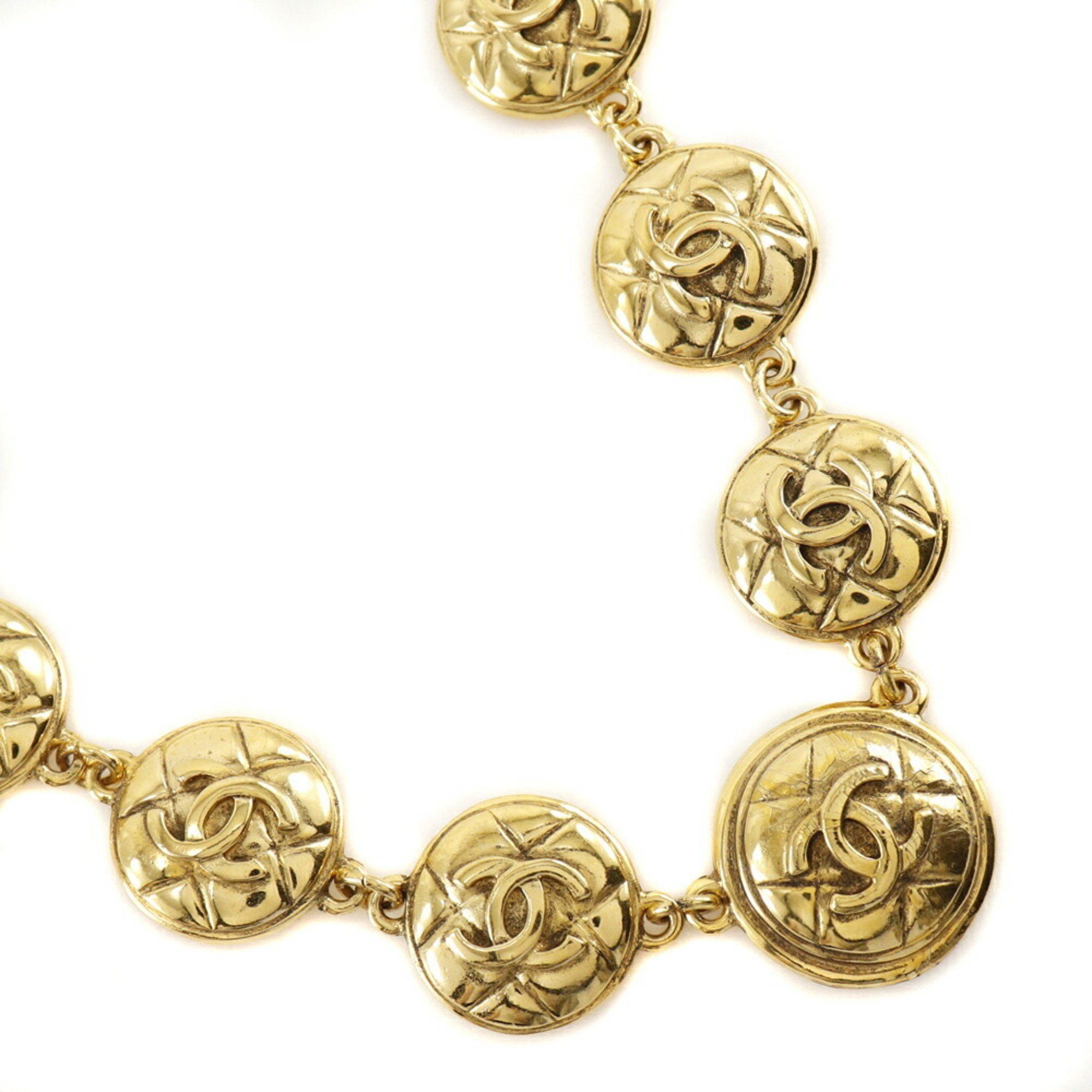 Chanel CHANEL Coco Mark Necklace, Matelasse, Gold Plated, Approx. 100g, COCO Mark, Women's Size ONE SIZE - 1 Thumbnail