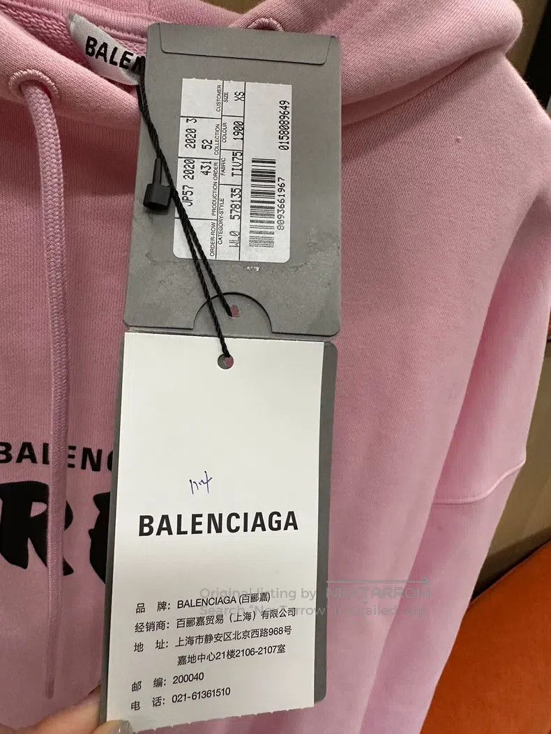 Balenciaga Balenciaga Pink hooded sweatshirt with letter print, size Size US XS / EU 42 / 0 - 4 Thumbnail