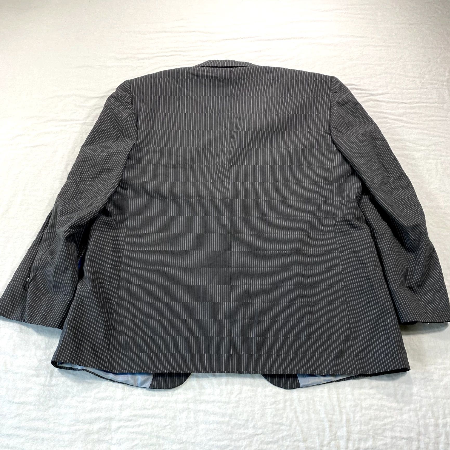 Oscar De La Renta Oscar de la Renta Blazer Mens 44 R Black Striped Wool Sport Coat Jacket Size 44R - 2 Thumbnail