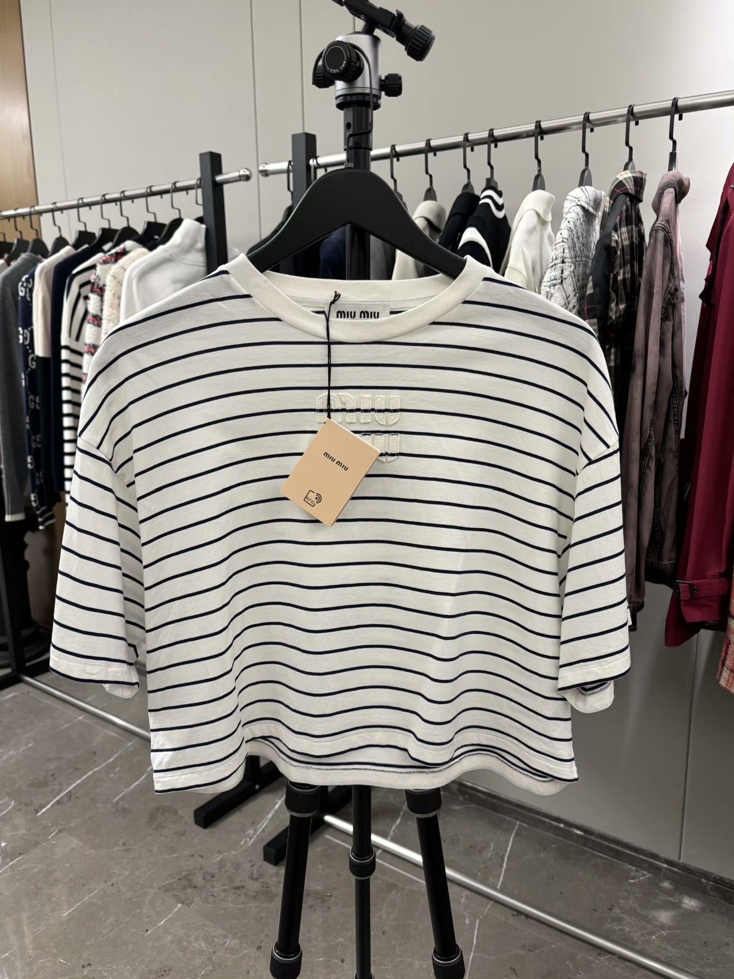 Miu Miu Miu Miu Retro Striped T-Shirt S Women Size S / US 4 / IT 40 - 1 Thumbnail