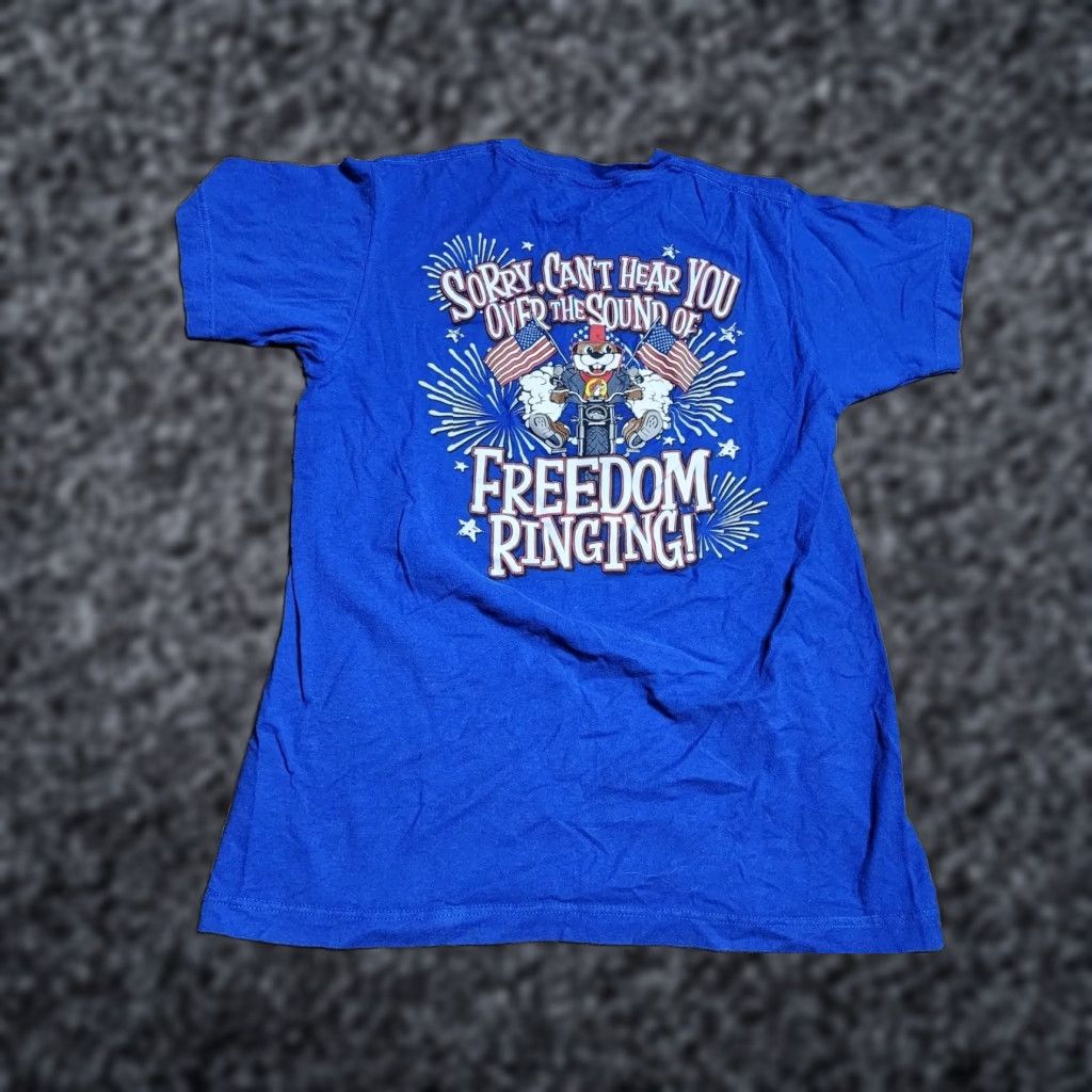 Doublet VINTAGE Buc-ee's T-Shirt Motorcycle Patriotic Double-Sided Adult Medium Blue Unisex 2020s Size US M / EU 48-50 / 2 - 1 Thumbnail