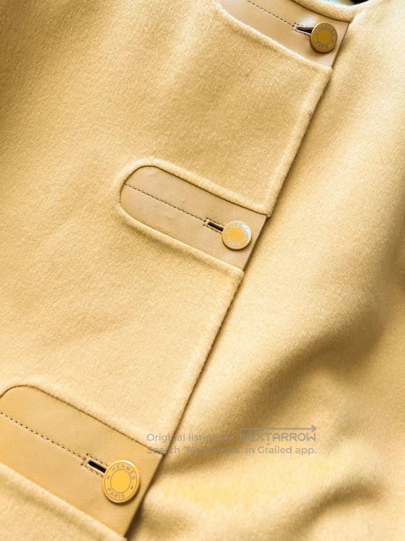 Hermes Hermes Yellow Long Cashmere Greatcoat Jacket Size XS / US 0-2 / IT 36-38 - 4 Thumbnail