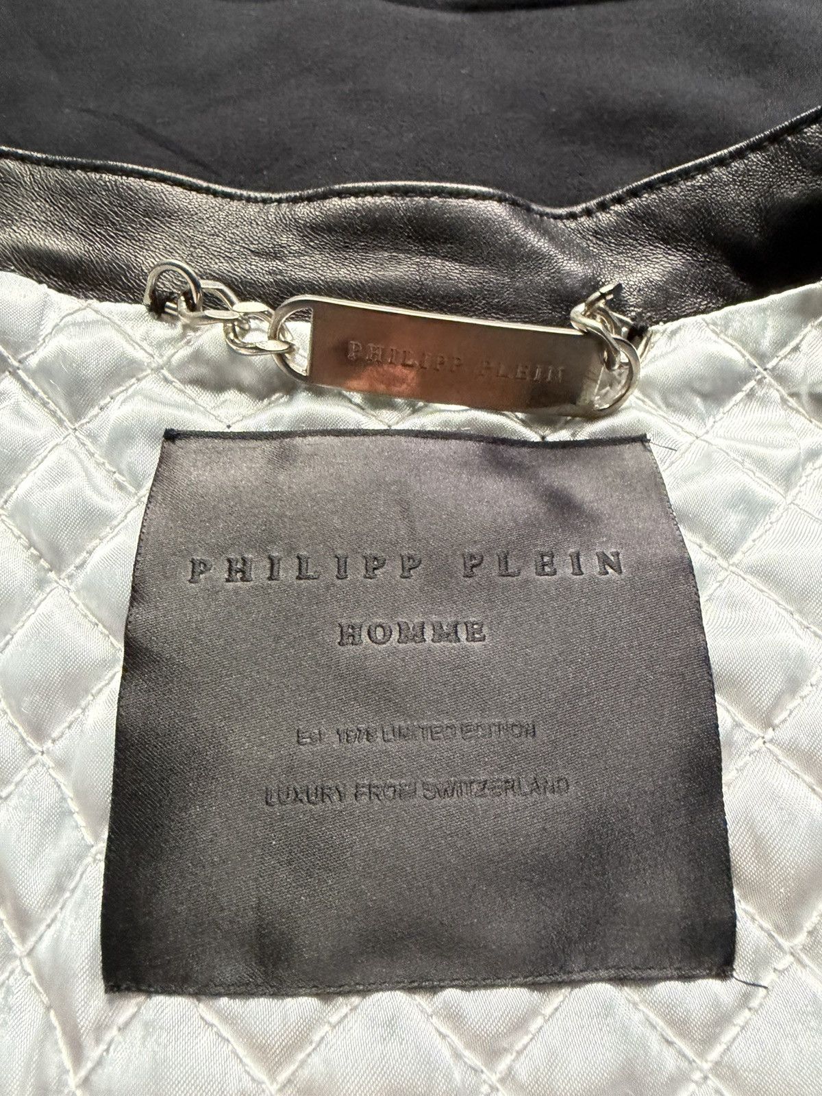 Philipp Plein Philipp Plein Lambskin Leather Biker Jacket Black / XL Size US XL / EU 56 / 4 - 16 Thumbnail