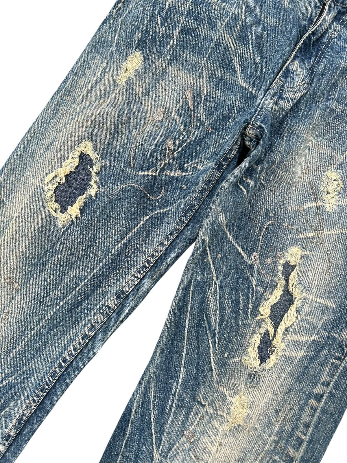 Kapital × Undercover × Vintage Japanese Nylaus Distressed Punk Bondage Denim Jeans Size US 33 - 3 Thumbnail