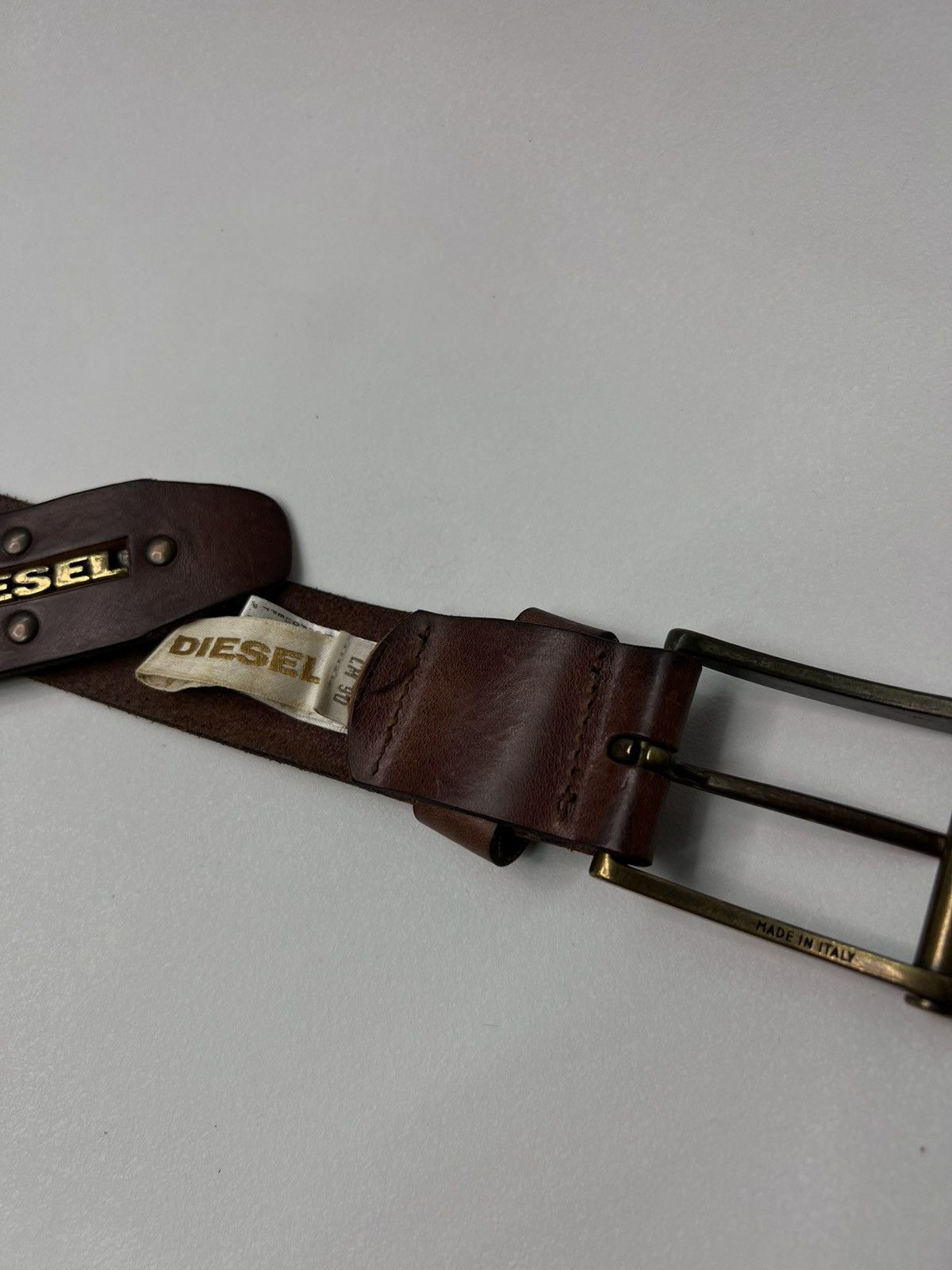 Diesel × Vintage Vintage Diesel Leather Belt Big Logo 90s Size ONE SIZE - 5 Thumbnail