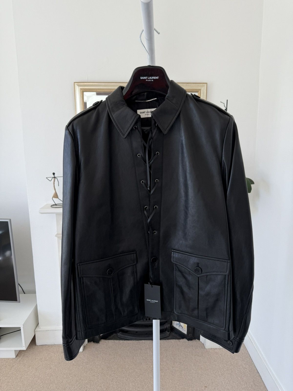 Saint Laurent Paris SS19 Saint Laurent Runway Lamb Leather Jacket Size US M / EU 48-50 / 2 - 2 Thumbnail