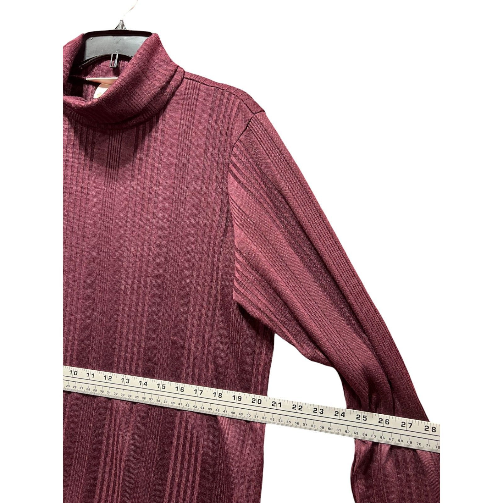 Other Knox Rose - Women's Long Sleeve Turtleneck Top - Plum - XXL Size XXL / US 16-18 / IT 52-54 - 5 Thumbnail