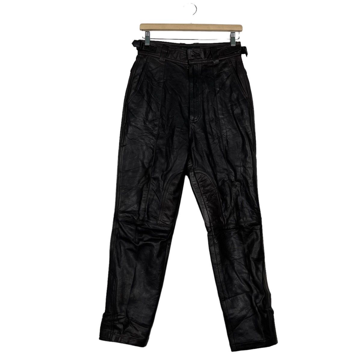 Genuine Leather 🔥 HAROLDS GEAR LEATHER MOTO RIDER AVANT GARDE PANTS Size US 28 / EU 44 - 2 Thumbnail