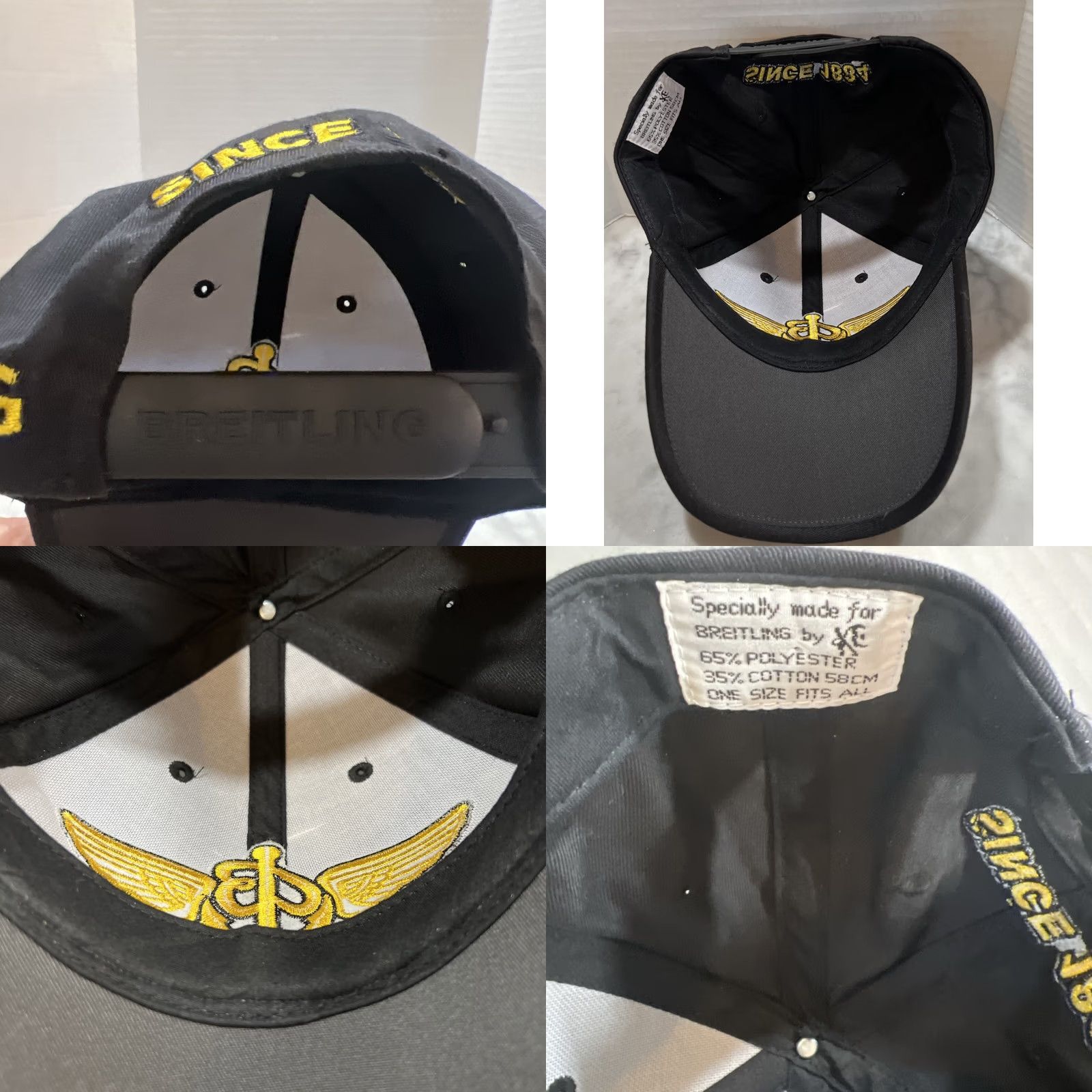 Breitling VINTAGE Breitling Baseball Cap Hat Snapback Men One Size Black Adjustable Logo Casual Summer Size ONE SIZE - 8 Thumbnail