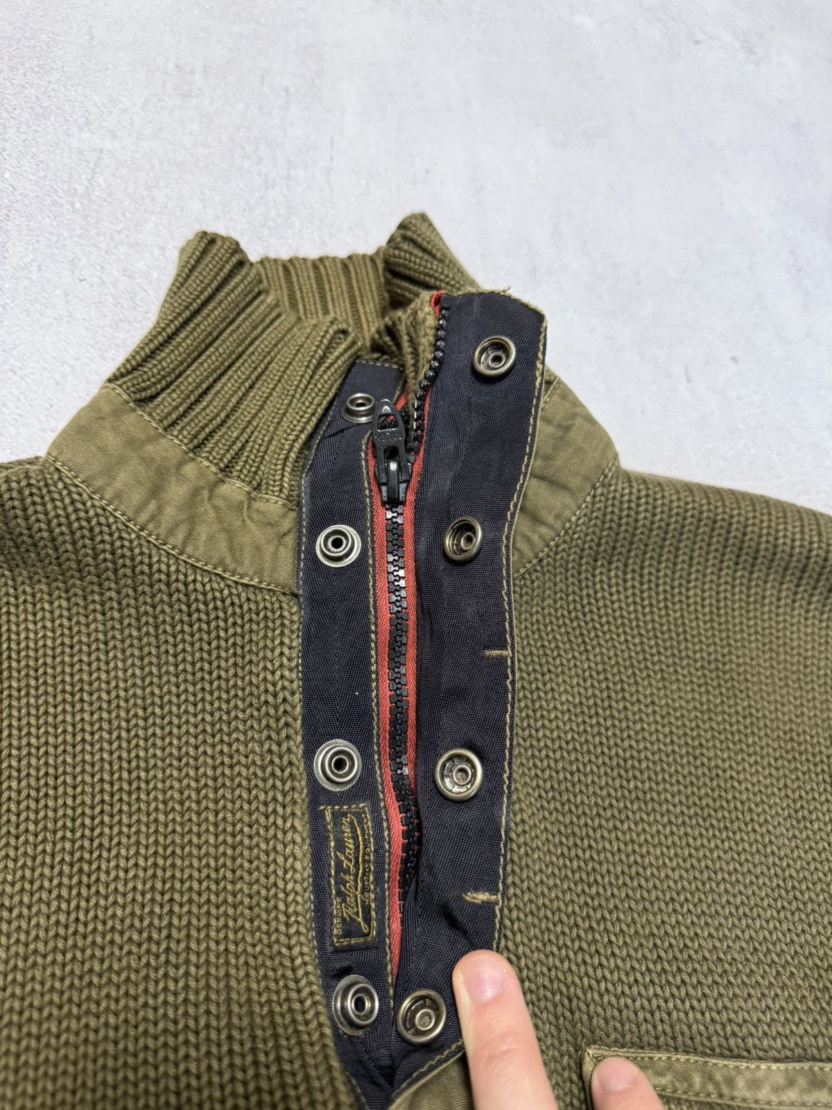 Vintage Vintage Polo Ralph Lauren Sweater Knit Zip 1/3 Mens 90s Size US M / EU 48-50 / 2 - 5 Thumbnail