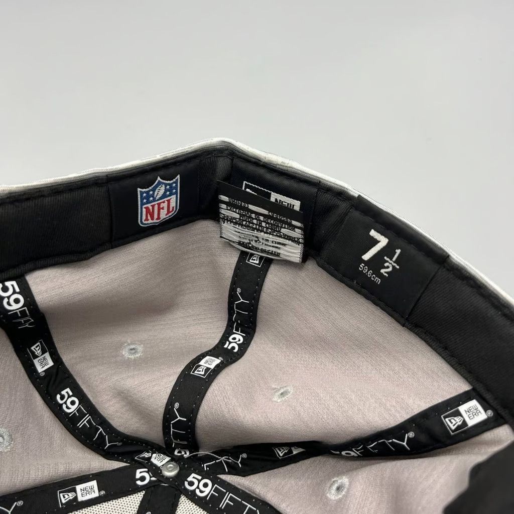 New Era Las Vegas Raiders Hat Men 7 1/2 59Fifty New Era NFL Fitted Size ONE SIZE - 5 Thumbnail