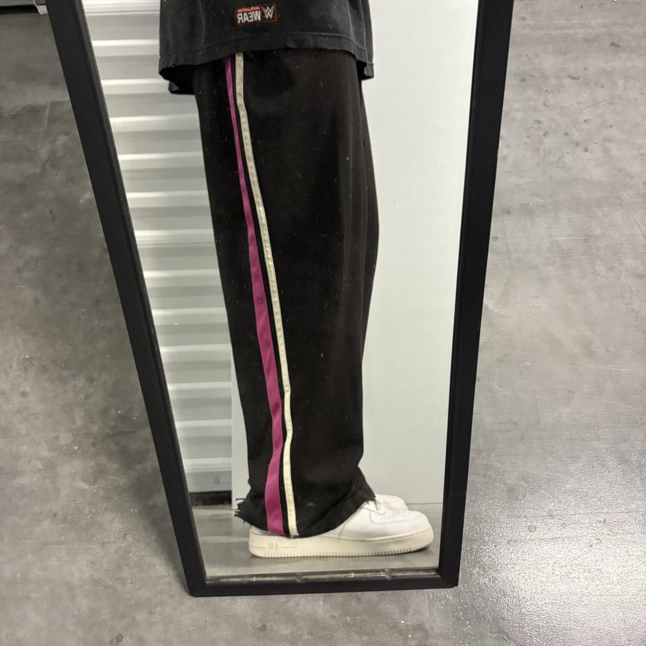 Vintage Crazy Vintage Y2K/2000s Baggy Black And Pink Striped Sweatpants! Size US 36 / EU 52 - 1 Thumbnail
