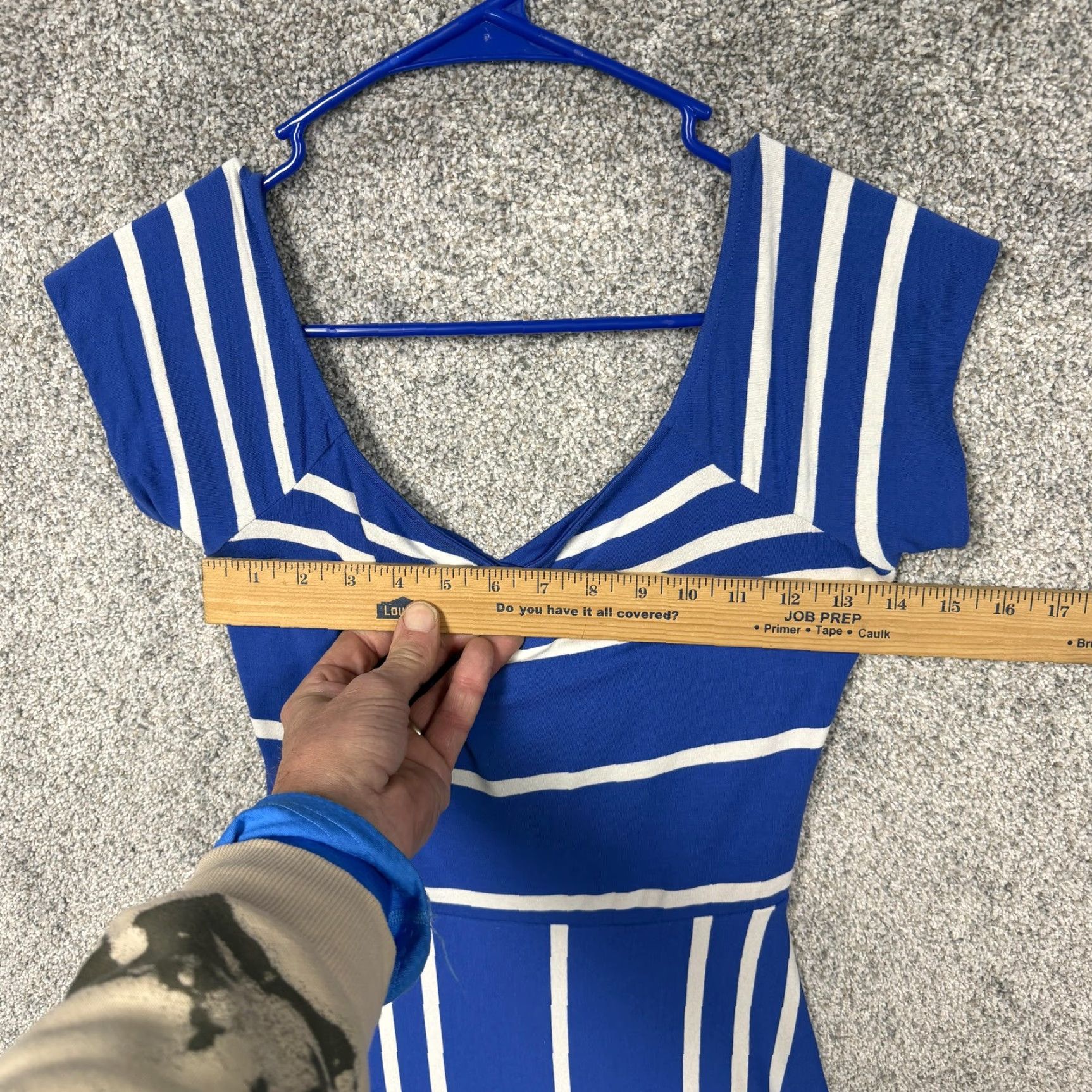 Loft LOFT Dress S Work Casual Nautical Striped A-Line Knit Cowl Neck Knee Length Short Sleeve Womens Modern Vintage 60s Inspired Size S / US 4 / IT 40 - 2 Thumbnail
