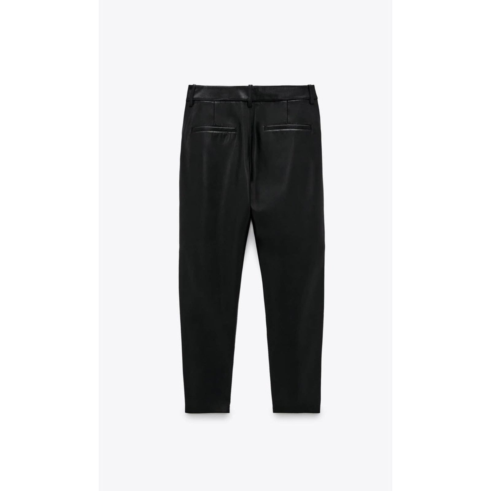 Zara ZARA BLOGGER FAVORITE FAUX LEATHER PANTS BLACK Size 28" / US 6 / IT 42 - 11 Thumbnail
